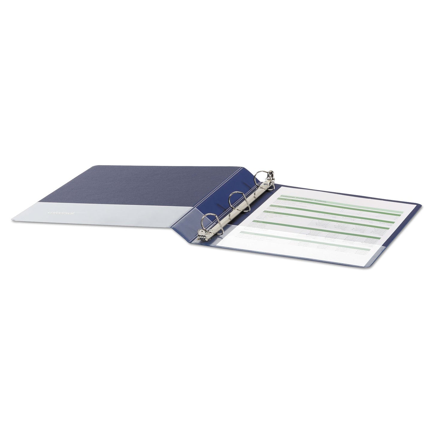 Universal Deluxe Non-View D-Ring Binder with Label Holder, 3 Rings, 1" Capacity, 11 x 8.5, Royal Blue