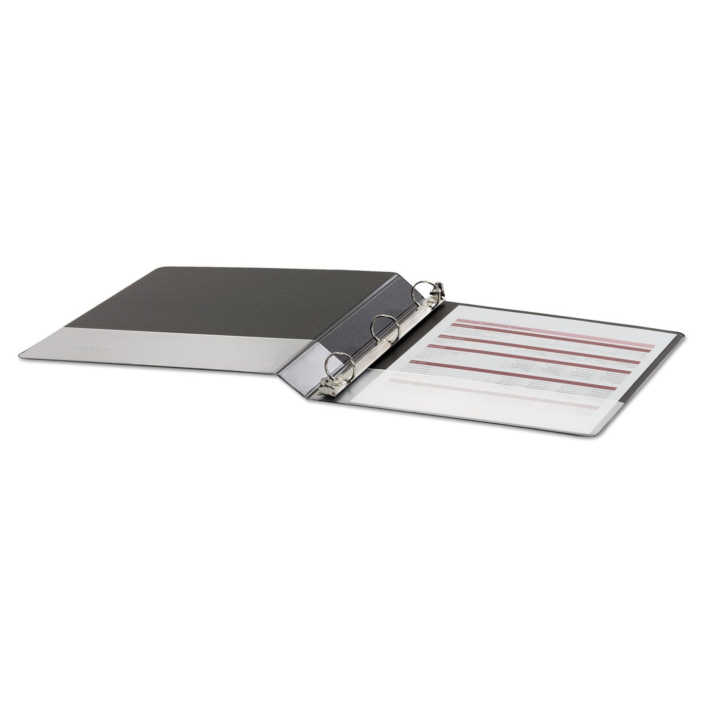 Universal Economy Round Ring View Binder, 3 Rings, 1" Capacity, 11 x 8.5, Black, 12/Carton