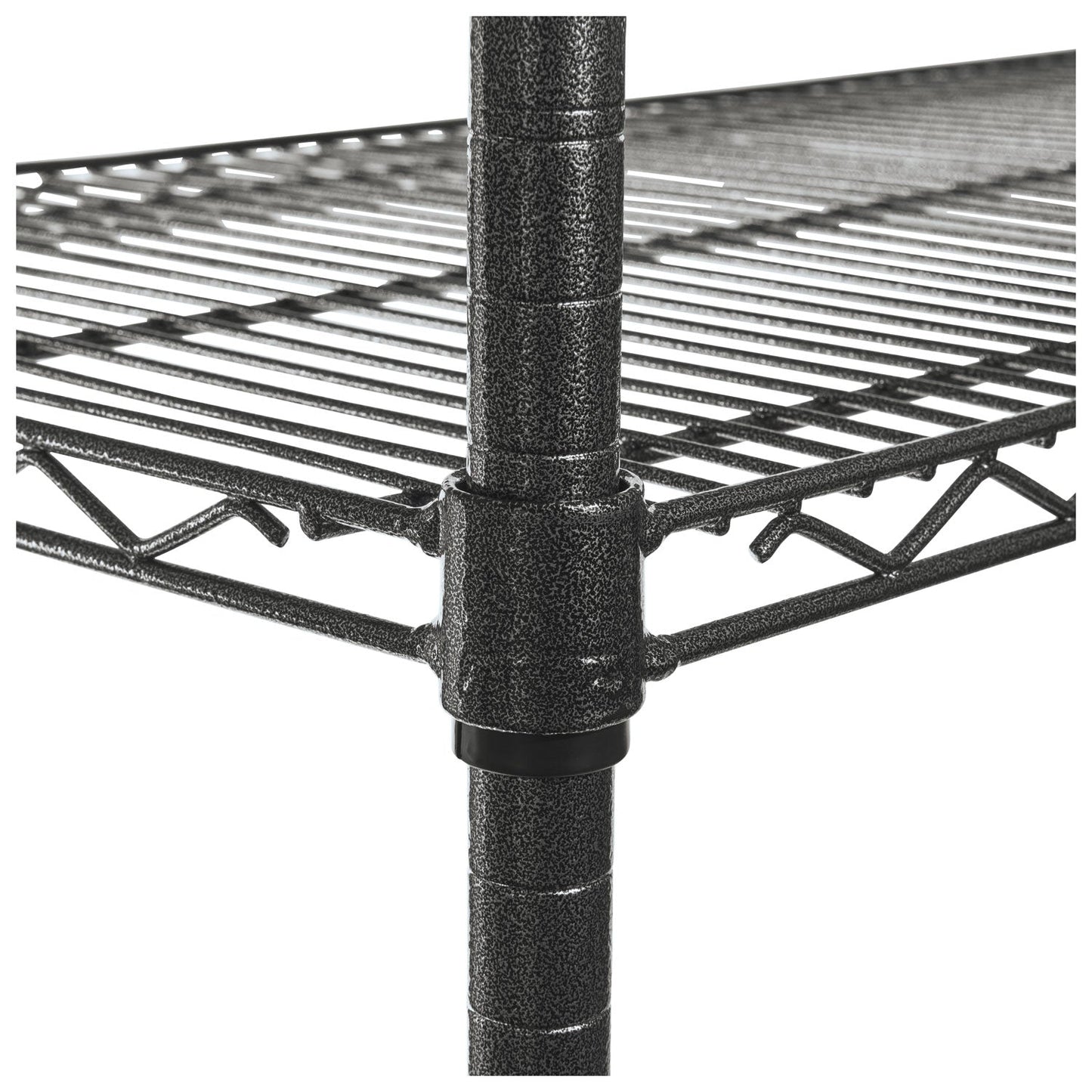Alera Three-Tier Wire Cart with Basket, Metal, 2 Shelves, 1 Bin, 500 lb Capacity, 34" x 18" x 40", Black Anthracite