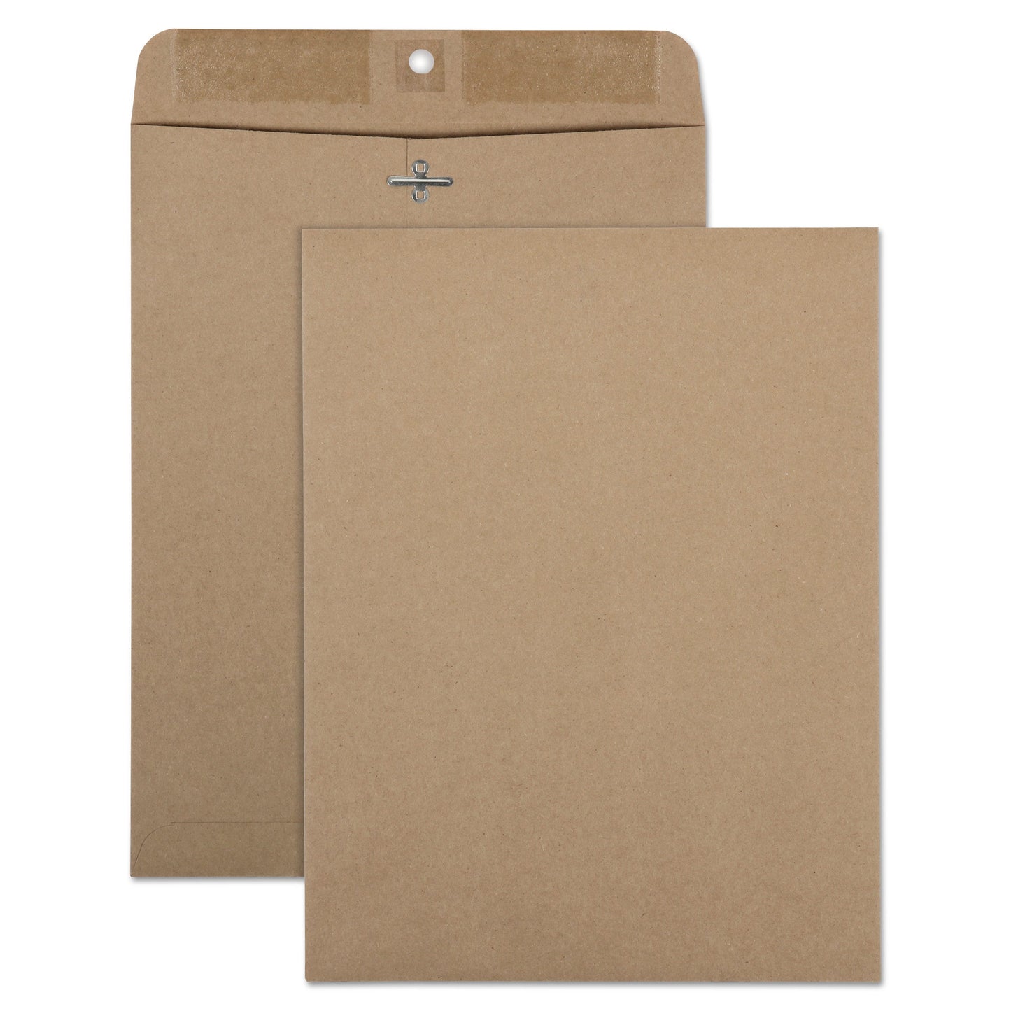 Quality Park Recycled Brown Kraft Clasp Envelope, #90, Square Flap, Clasp/Gummed Closure, 9 x 12, Brown Kraft, 100/Box