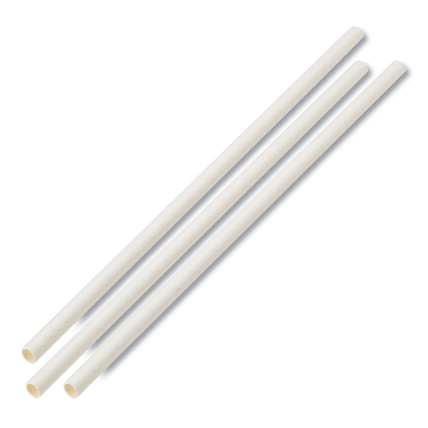 Boardwalk Unwrapped Paper Straws, 7.75" x 0.25" White, 4,800 Straws/Carton