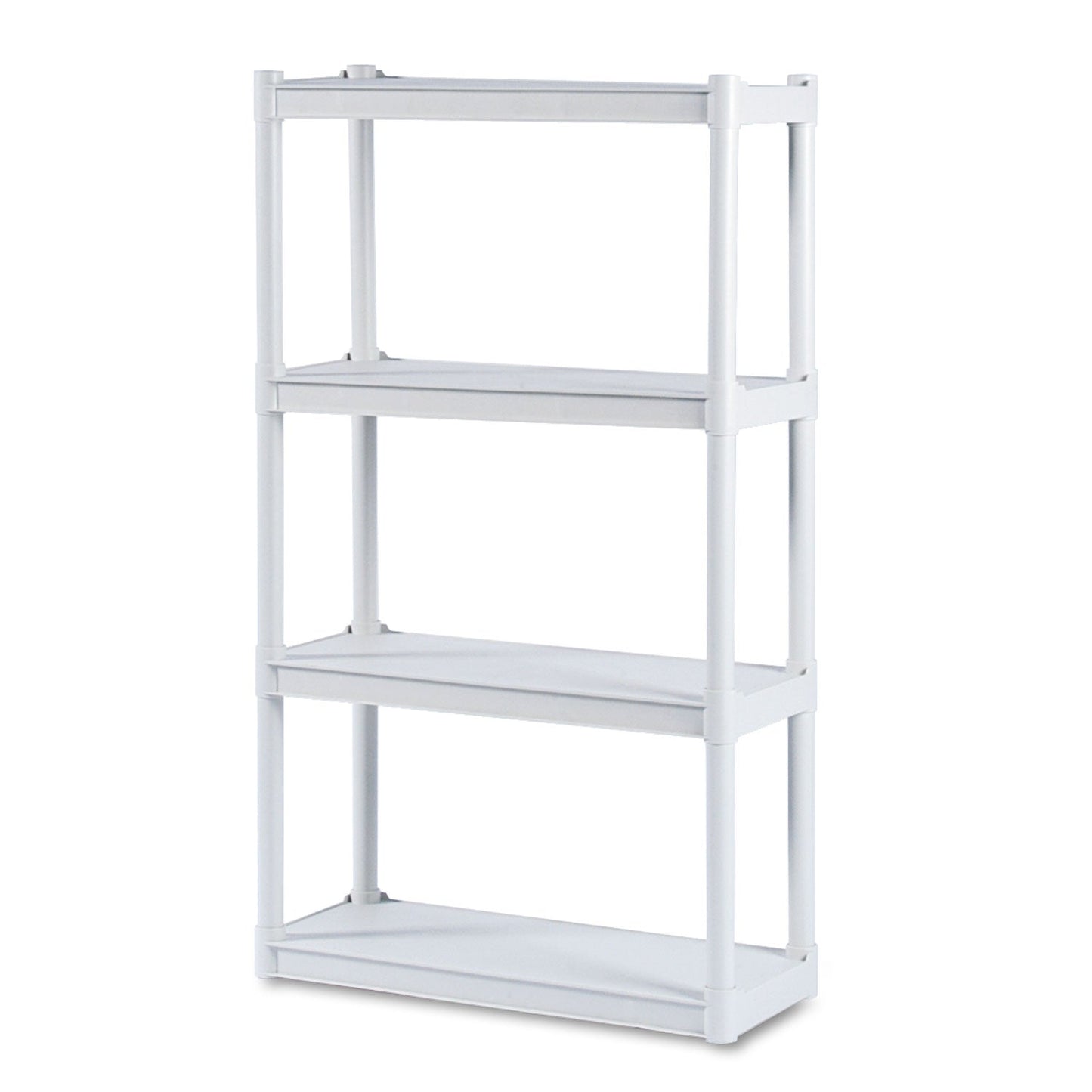 Iceberg Rough n Ready Open Storage System, Four-Shelf, Injection-Molded Polypropylene, 32w x 13d x 54h, Platinum