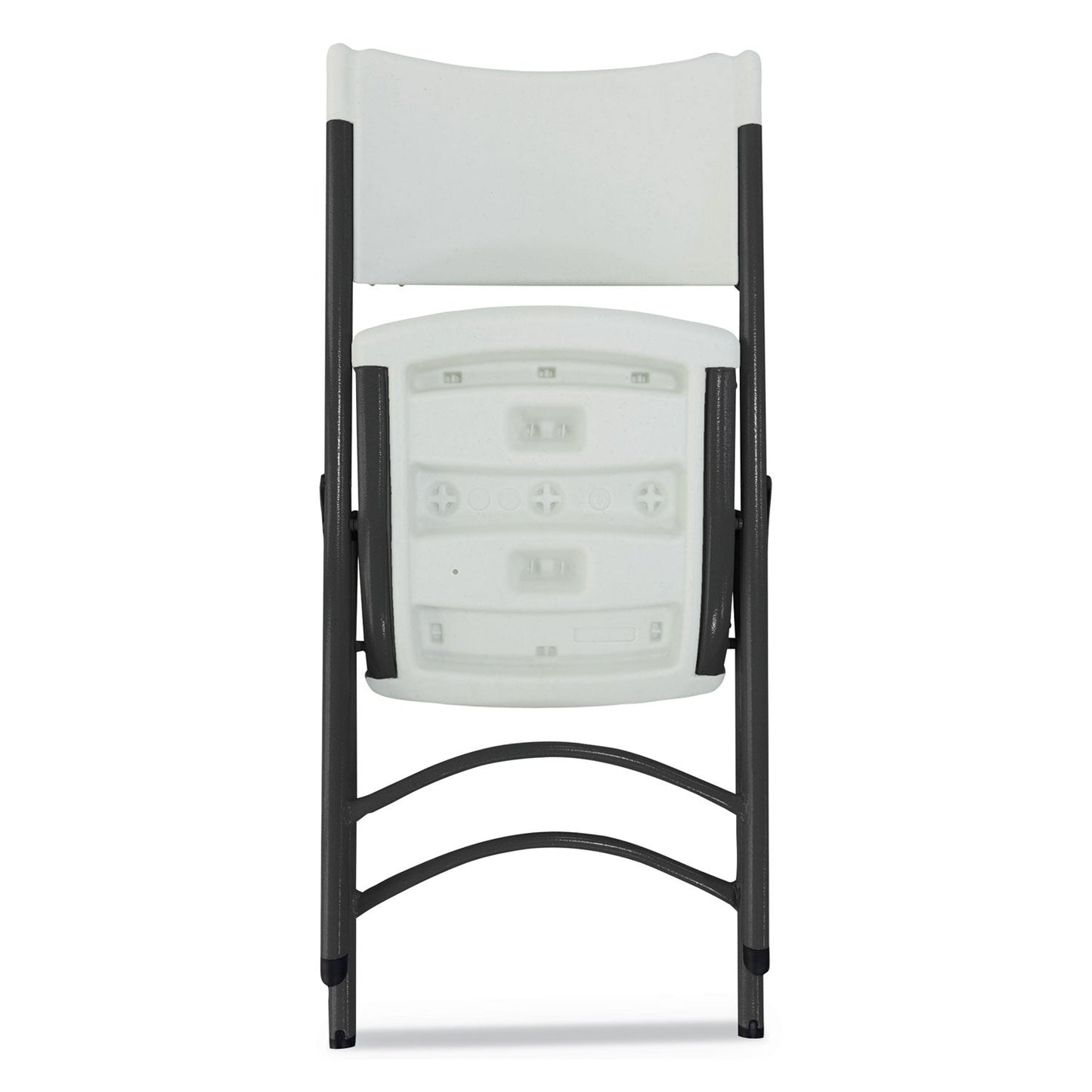Alera Premium Molded Resin Folding Chair, Supports Up to 250 lb, White Seat/Back, Dark Gray Base