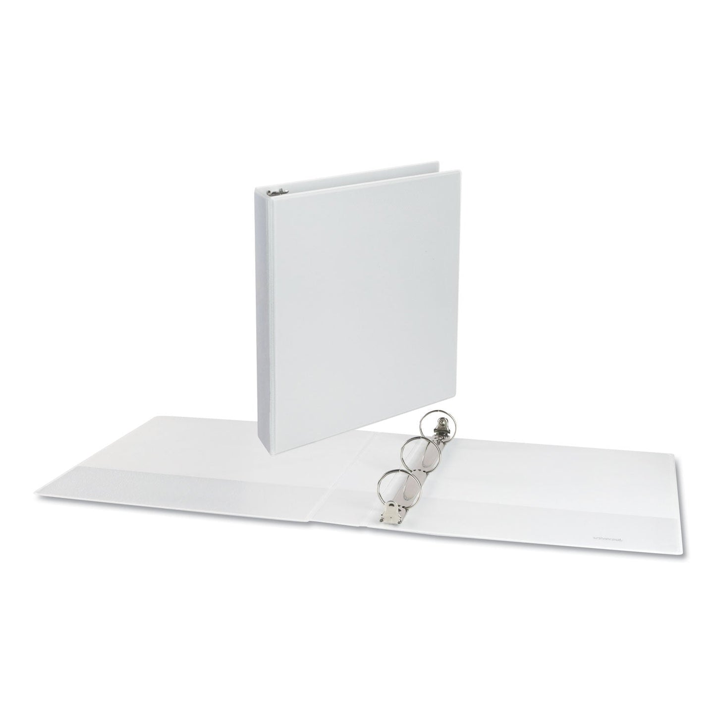 Universal Deluxe Round Ring View Binder, 3 Rings, 1.5" Capacity, 11 x 8.5, White