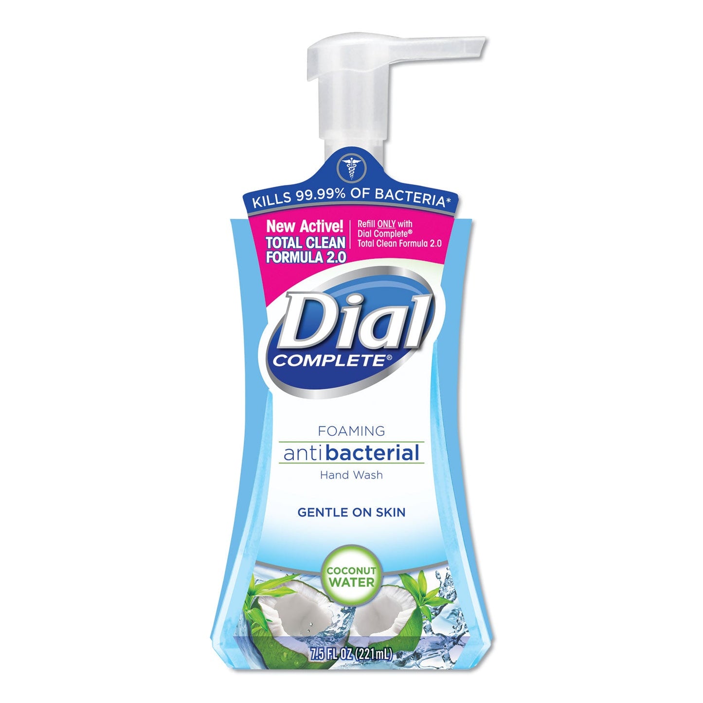 Dial Antibacterial Foaming Hand Wash, Coconut Waters, 7.5 oz Pump Bottle