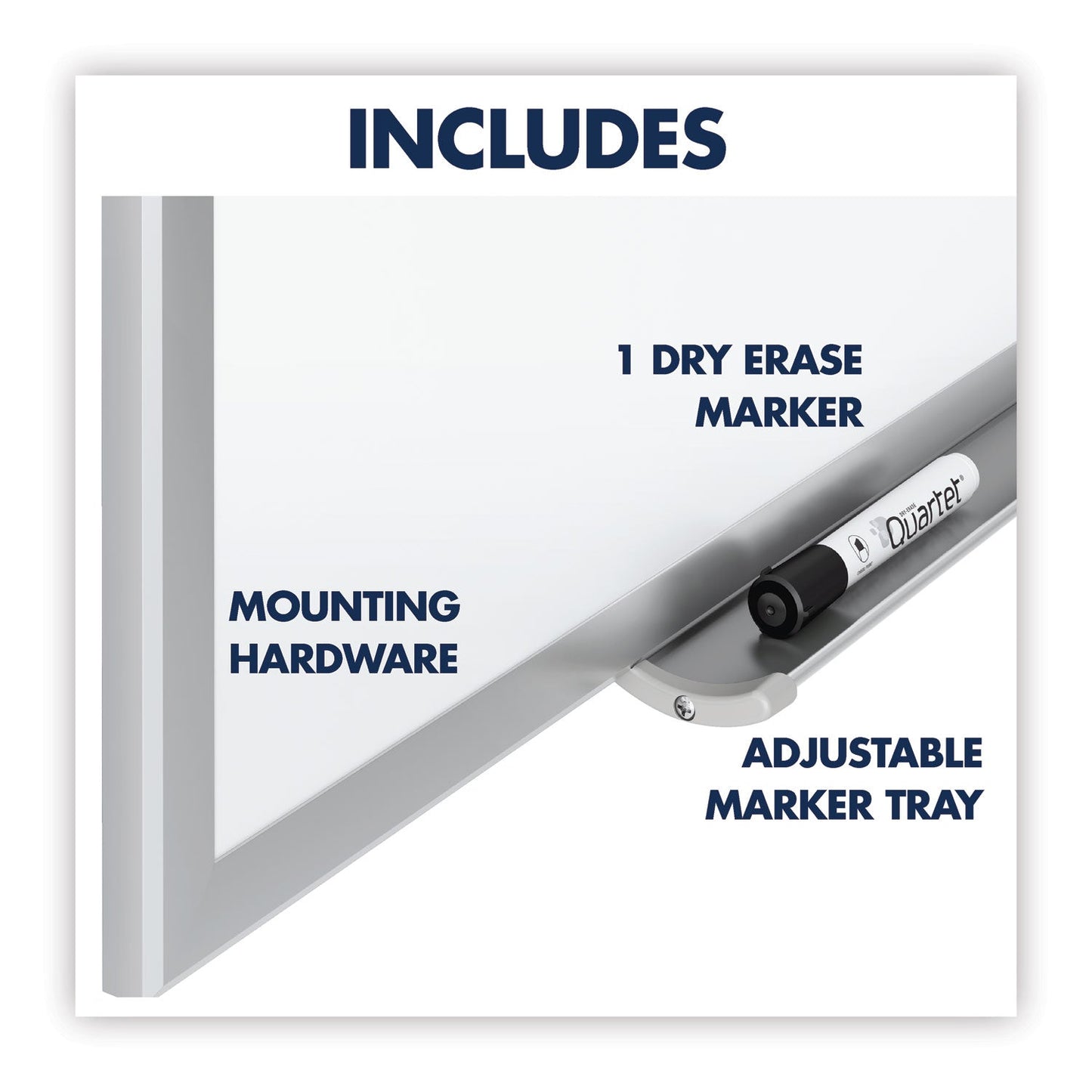 Quartet Classic Series Total Erase Dry Erase Board, 36 x 24, Silver Aluminum Frame