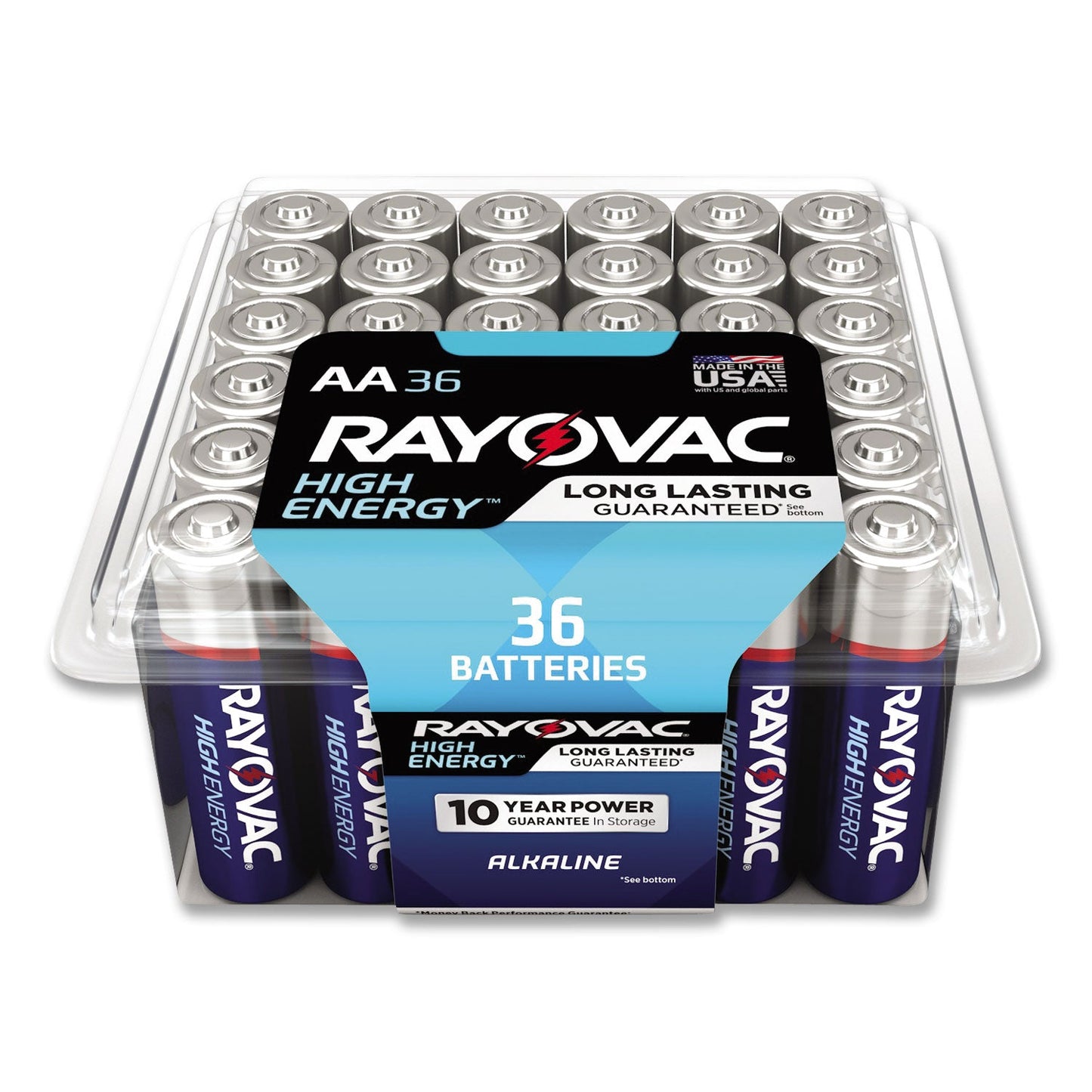 Rayovac High Energy Premium Alkaline AA Batteries, 36/Pack