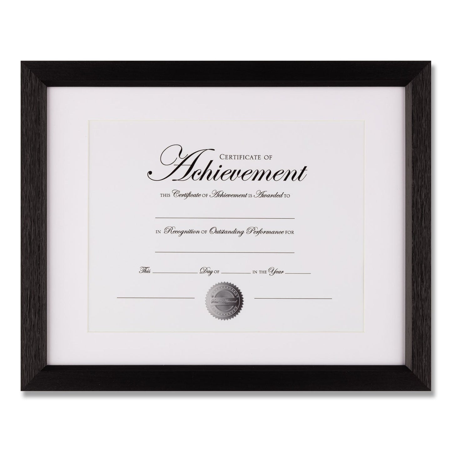 DAX Basics Texture Frame with Beveled Mat, 11 x 14, Black