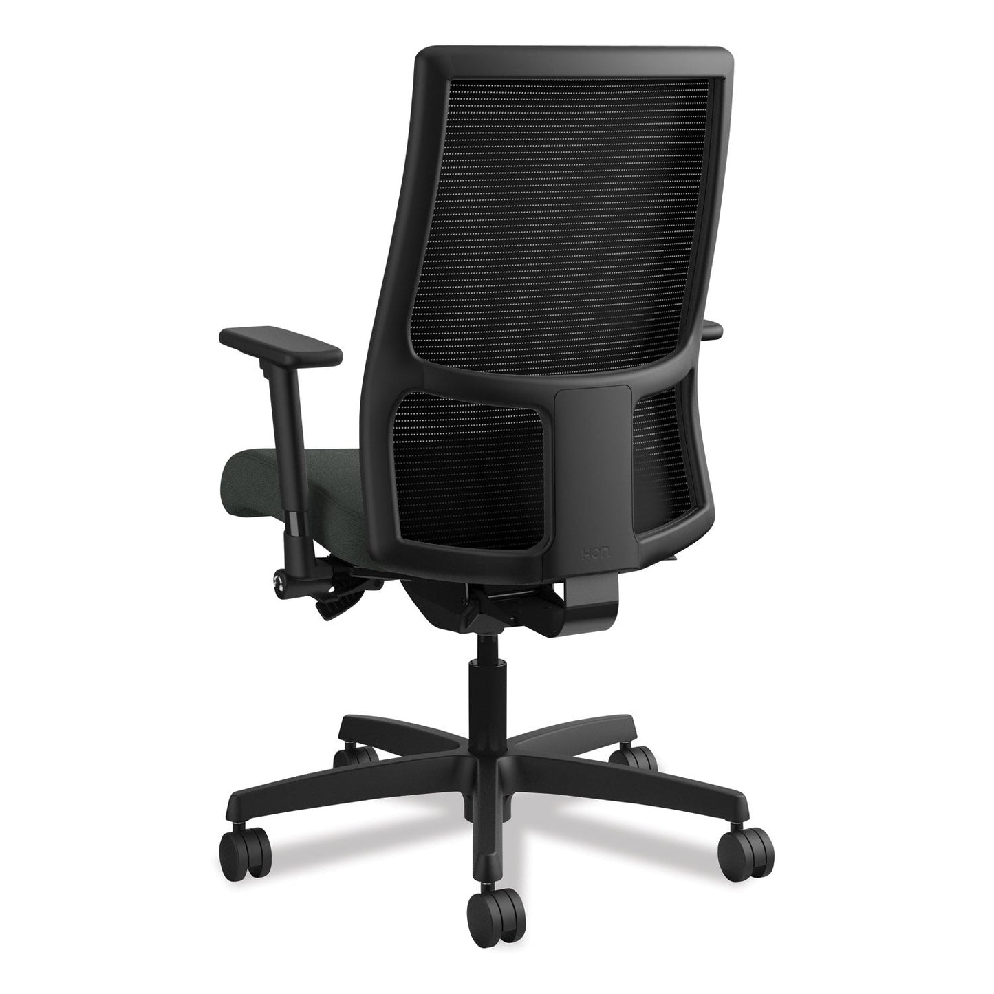 HON Ignition Series Mesh Mid-Back Work Chair, Supports Up to 300 lb, 17.5" to 22" Seat Height, Iron Ore Seat, Black Back/Base