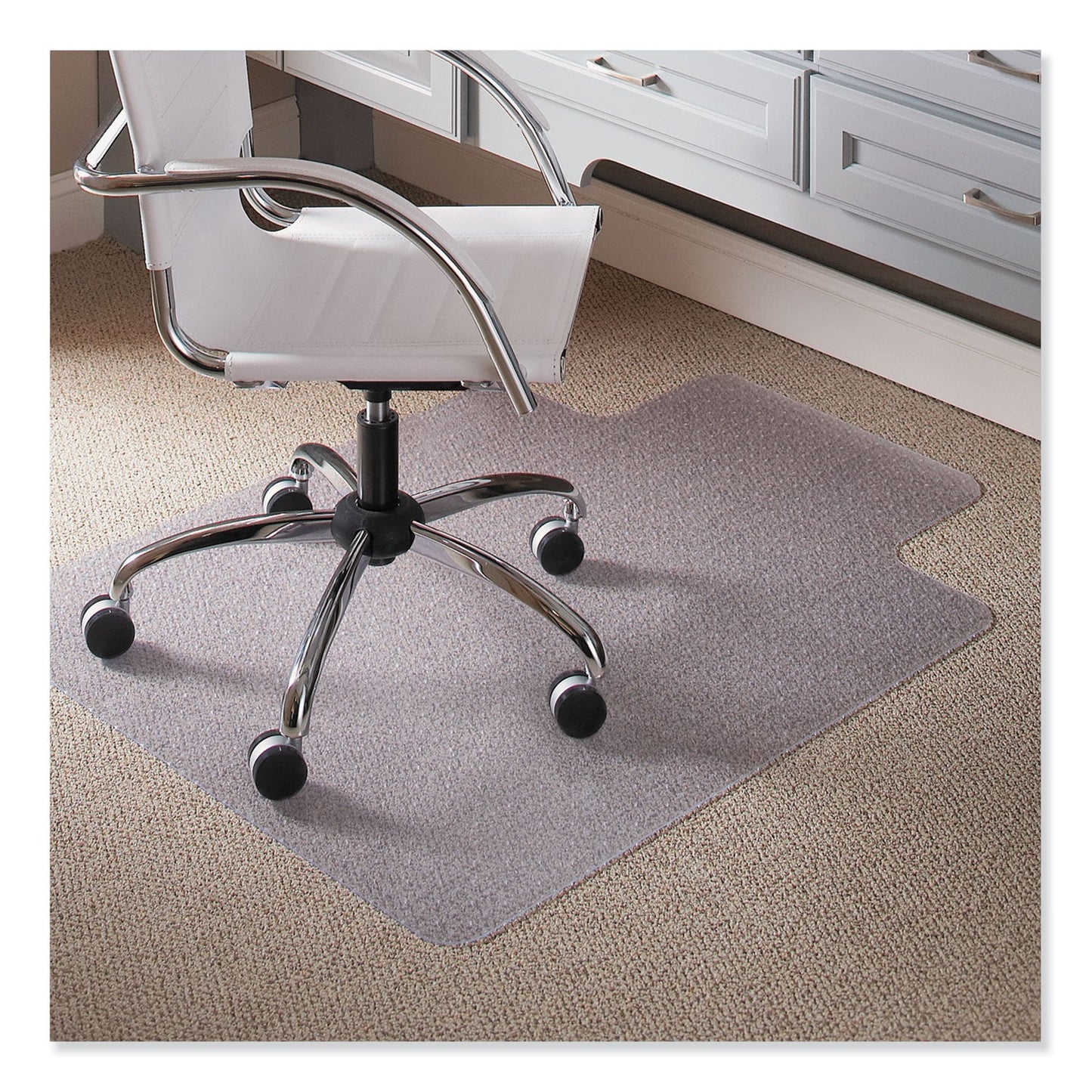 ES Robbins EverLife Light Use Chair Mat for Flat to Low Pile Carpet, Rectangular with Lip, 36" x 48", Clear