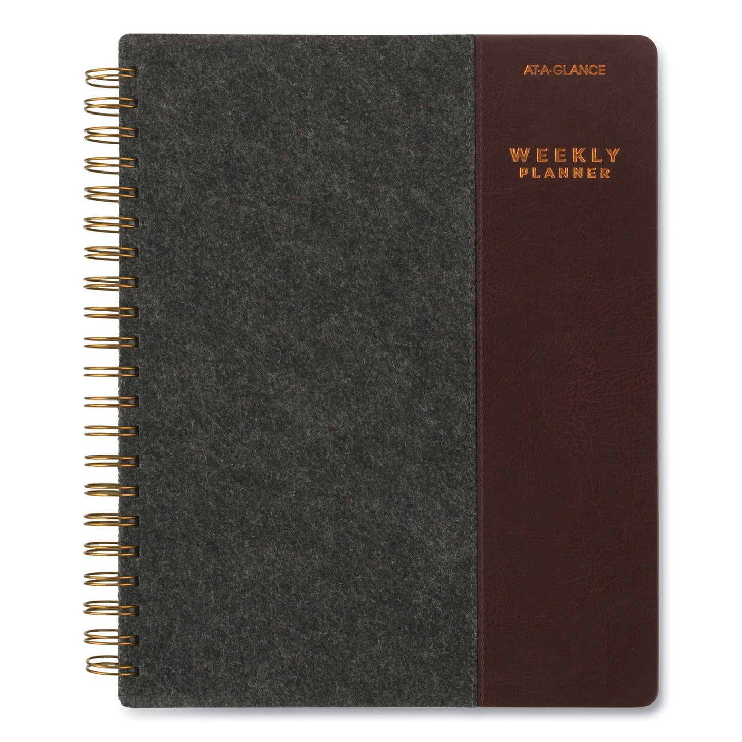 AT-A-GLANCE Signature Collection Two-Toned Weekly/Monthly Planner, 11 x 8.5, Gray/Brown Cover, 13-Month (Jan to Jan): 2023 to 2024