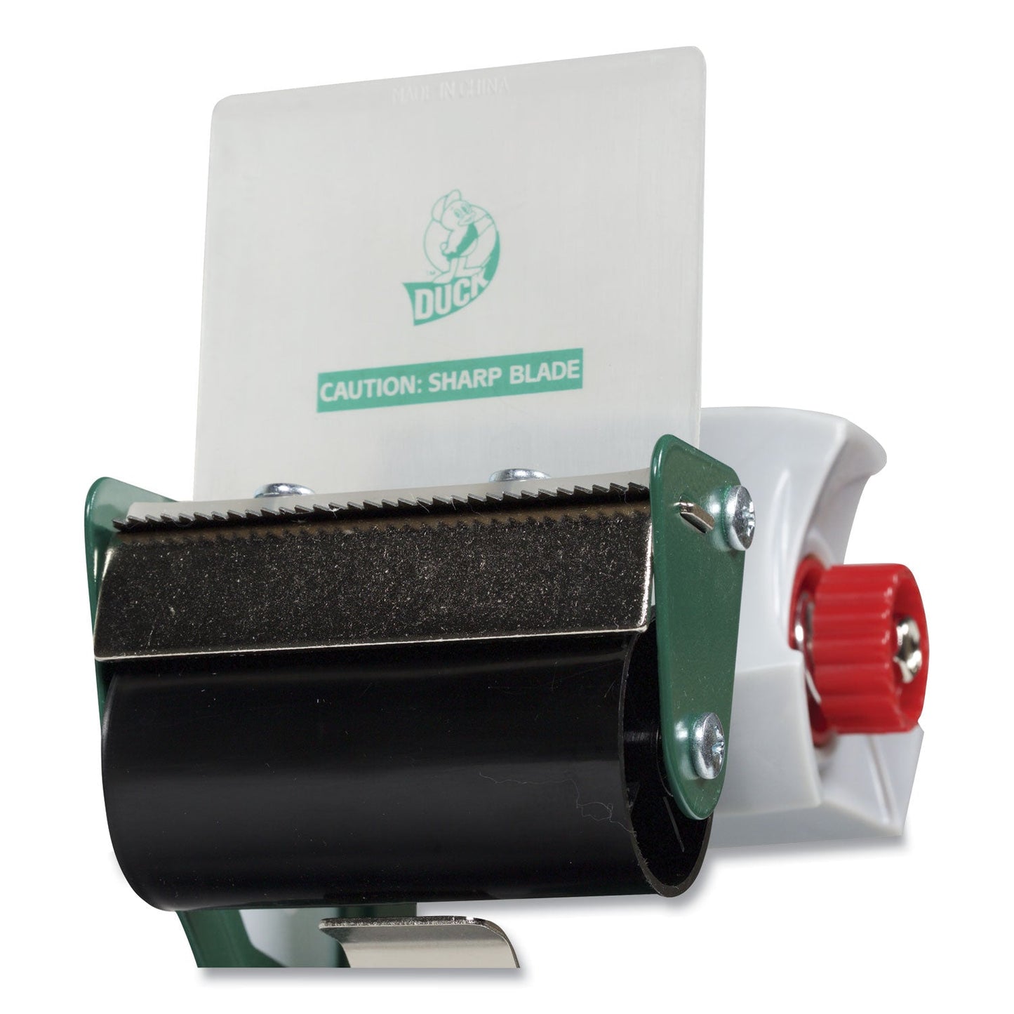 Duck Extra-Wide Packaging Tape Dispenser, 3" Core, For Rolls Up to 3" x 54.6 yds, Green