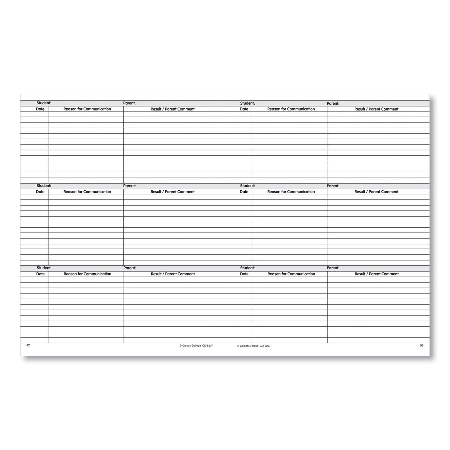 Carson-Dellosa Education School Year Record Book, 9-10 Week Term: 2-Page Spread (35 Students), 2-Page Spread (8 Classes), 11 x 8.5, Multicolor Cover