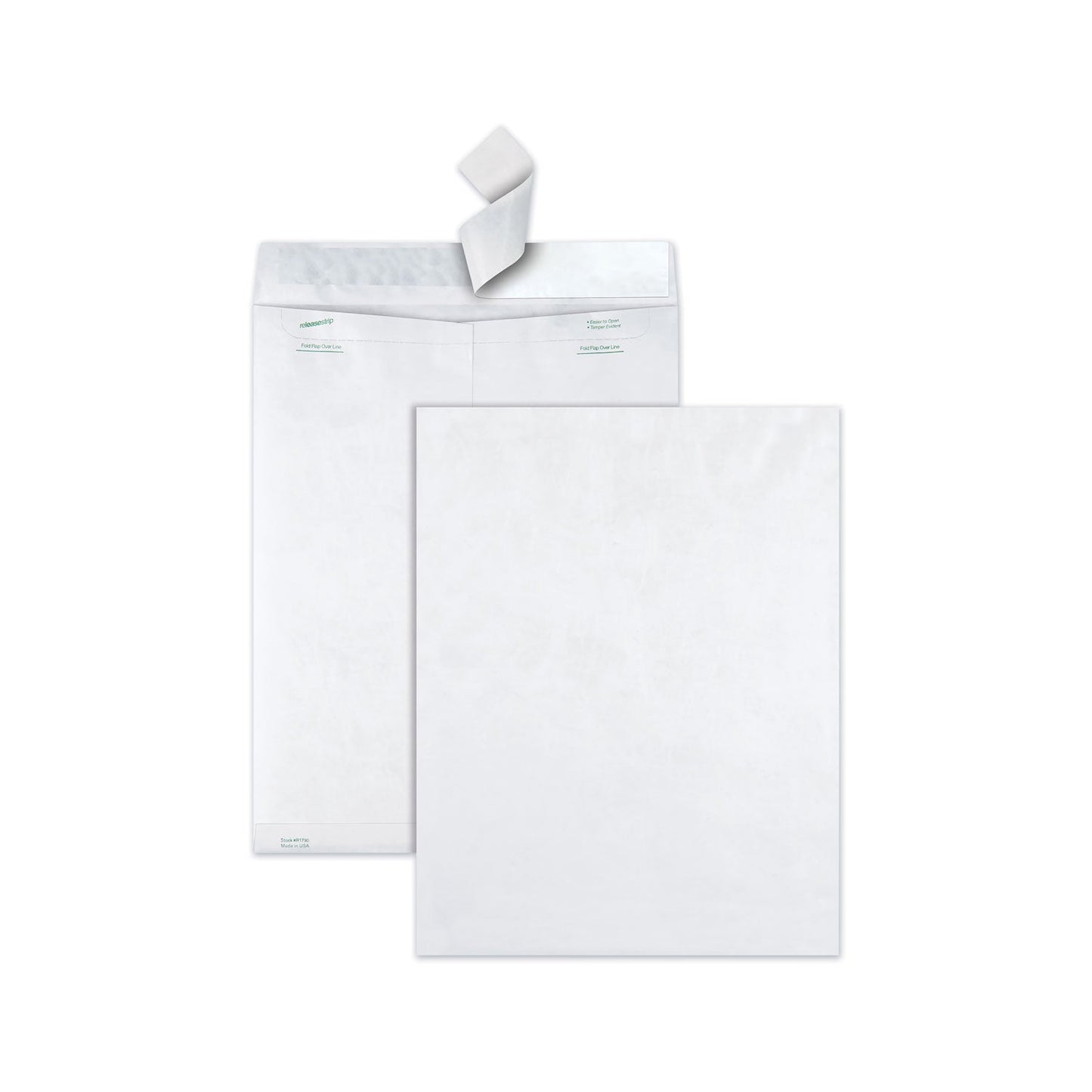 Survivor Lightweight 14 lb Tyvek Catalog Mailers, #15 1/2, Square Flap, Redi-Strip Adhesive Closure, 12 x 16, White, 100/Box