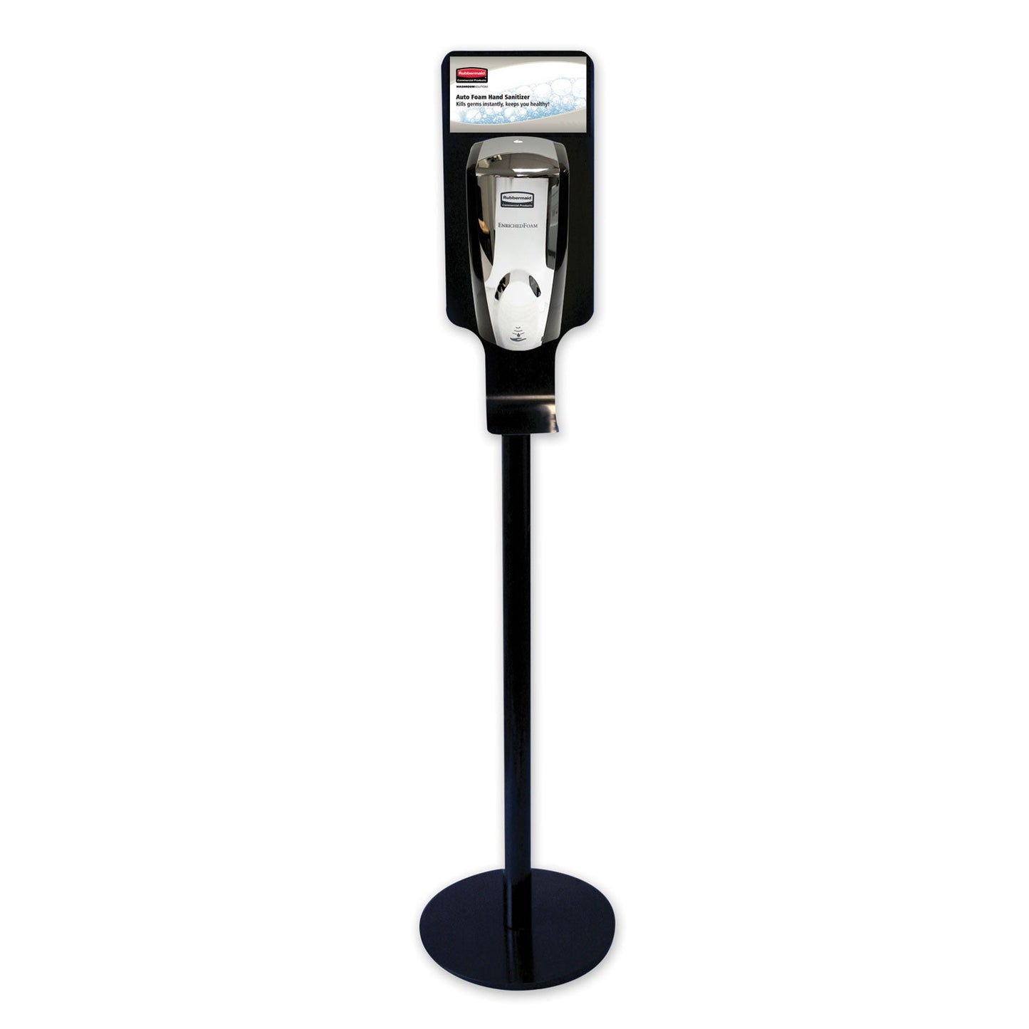 Rubbermaid TC AutoFoam Touch-Free Hand Sanitzer Dispenser Stand, 14.96 x 14.96 x 58.87, Black