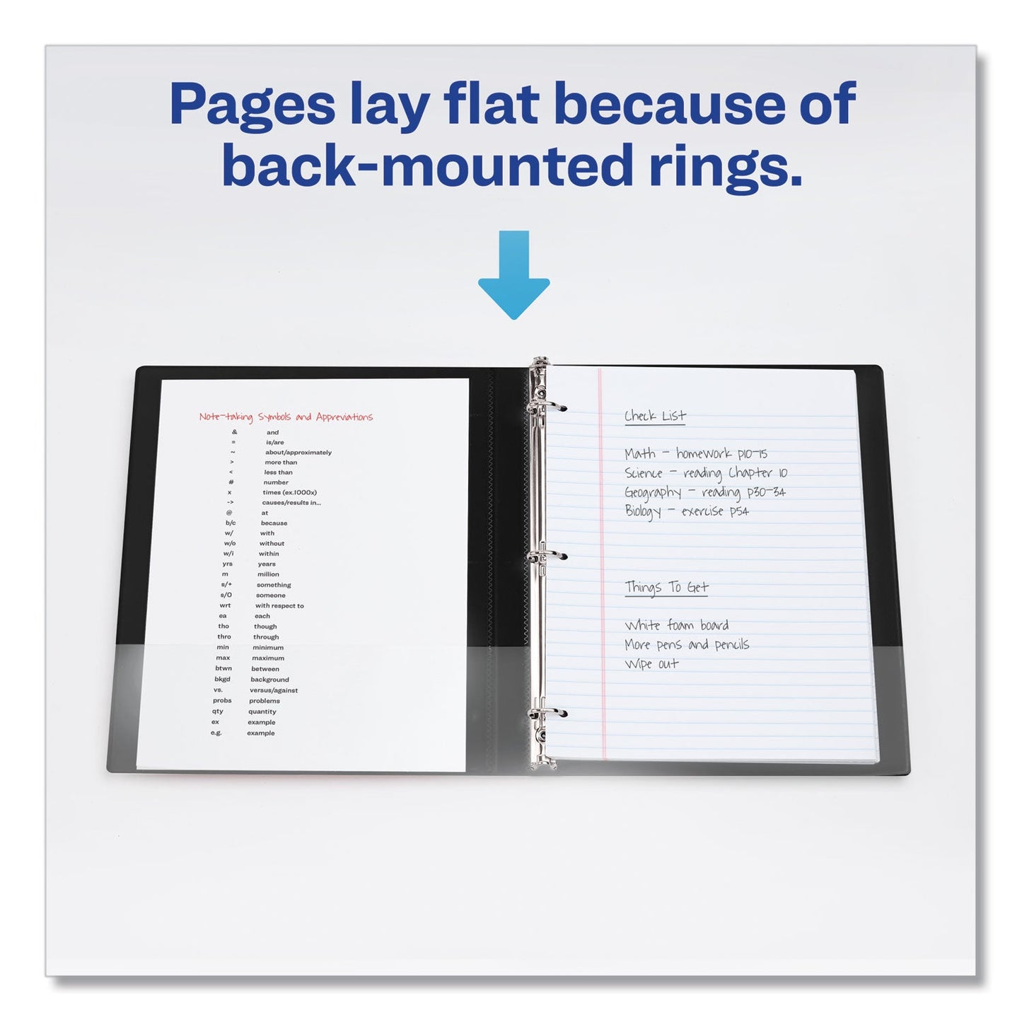 Avery Framed View Heavy-Duty Binders, 3 Rings, 3" Capacity, 11 x 8.5, Navy Blue