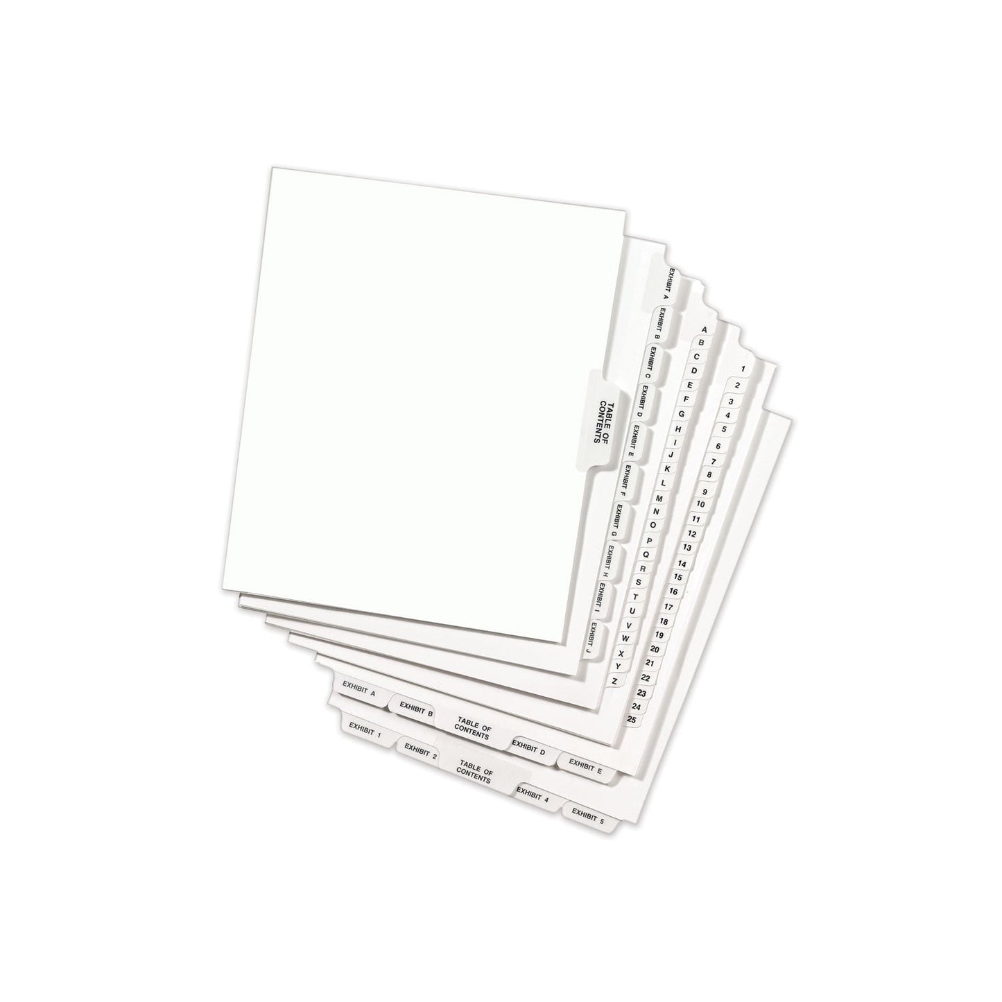 Avery-Style Preprinted Legal Bottom Tab Dividers, 26-Tab, Exhibit N, 11 x 8.5, White, 25/Pack