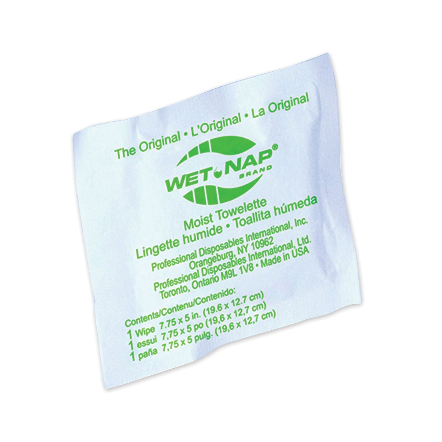 Sani Professional Wet-Nap Premoistened Towelettes, 5 x 7 3/4, White, 100/Pack, 10 Packs/Carton