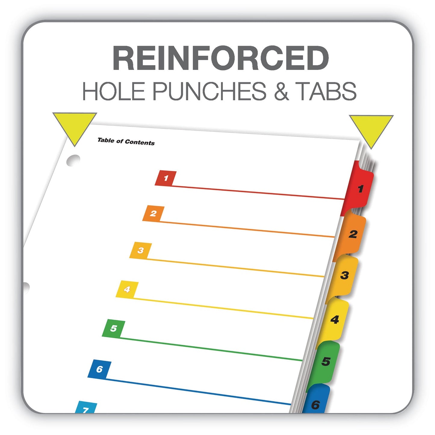 Cardinal OneStep Printable Table of Contents and Dividers, 8-Tab, 1 to 8, 11 x 8.5, White, 6 Sets