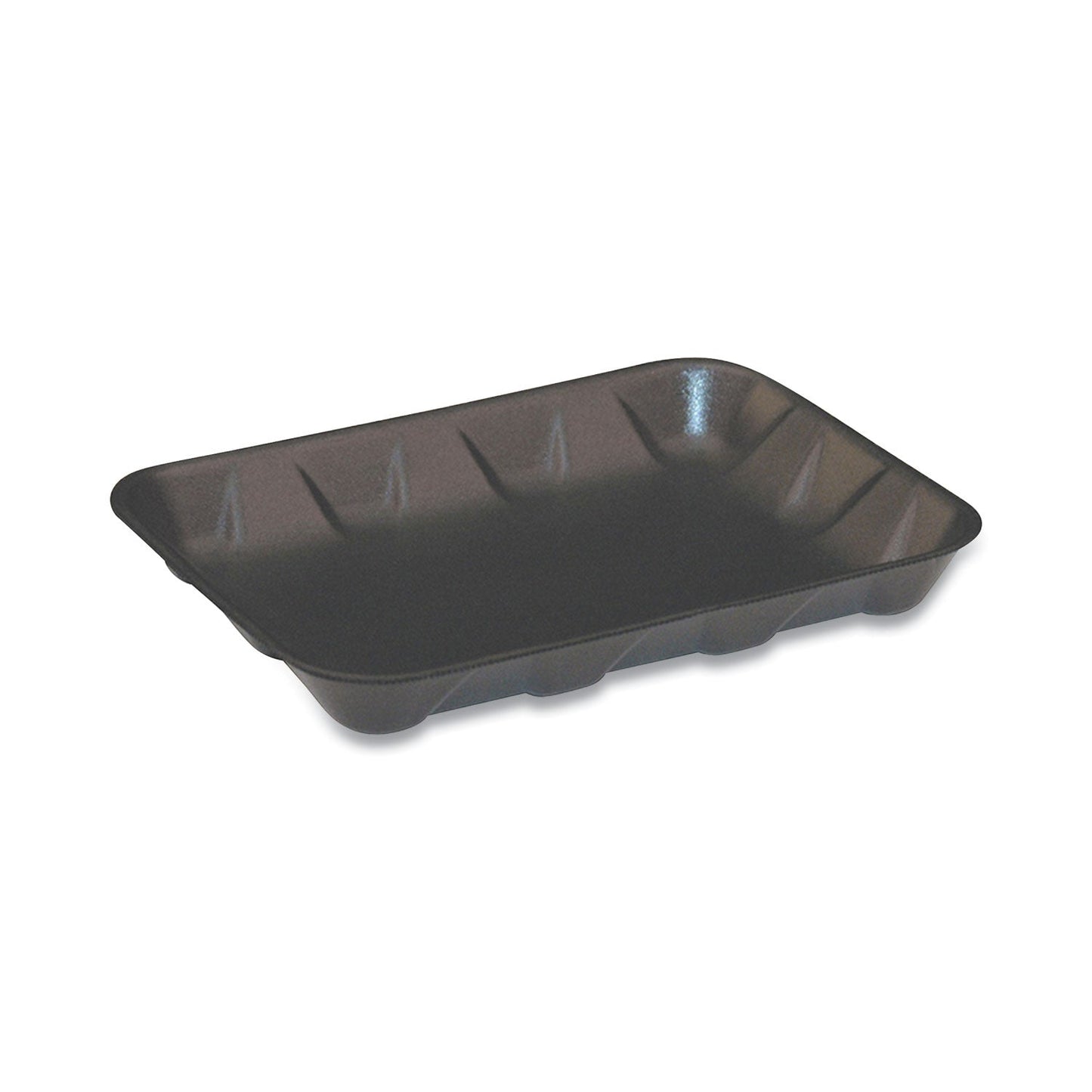 Pactiv Evergreen Supermarket Tray, #4D, 9.58 x 7.08 x 1.25, Black, Foam, 400/Carton