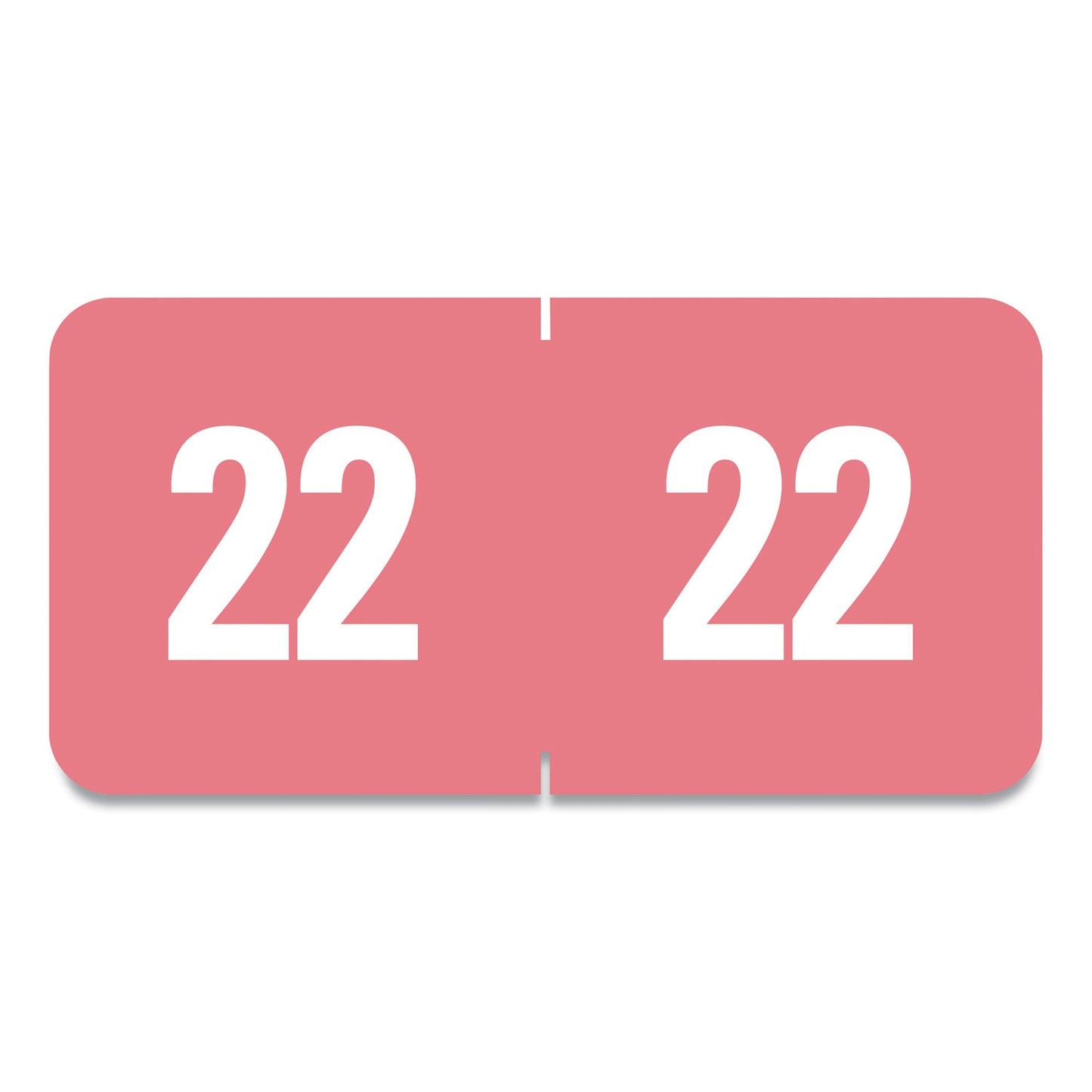 Smead Yearly End Tab File Folder Labels, 22, 0.5 x 1, Pink, 25/Sheet, 10/Sheets per Resealable Pegboard Display Pack, 250/Pack
