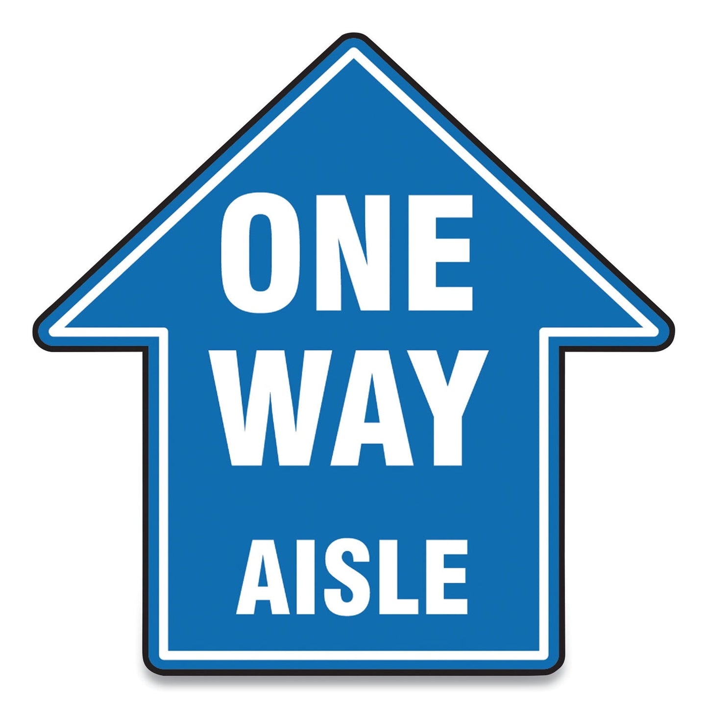 Accuform Slip-Gard Social Distance Floor Signs, 17 x 17, "One Way Aisle", Blue, 25/Pack