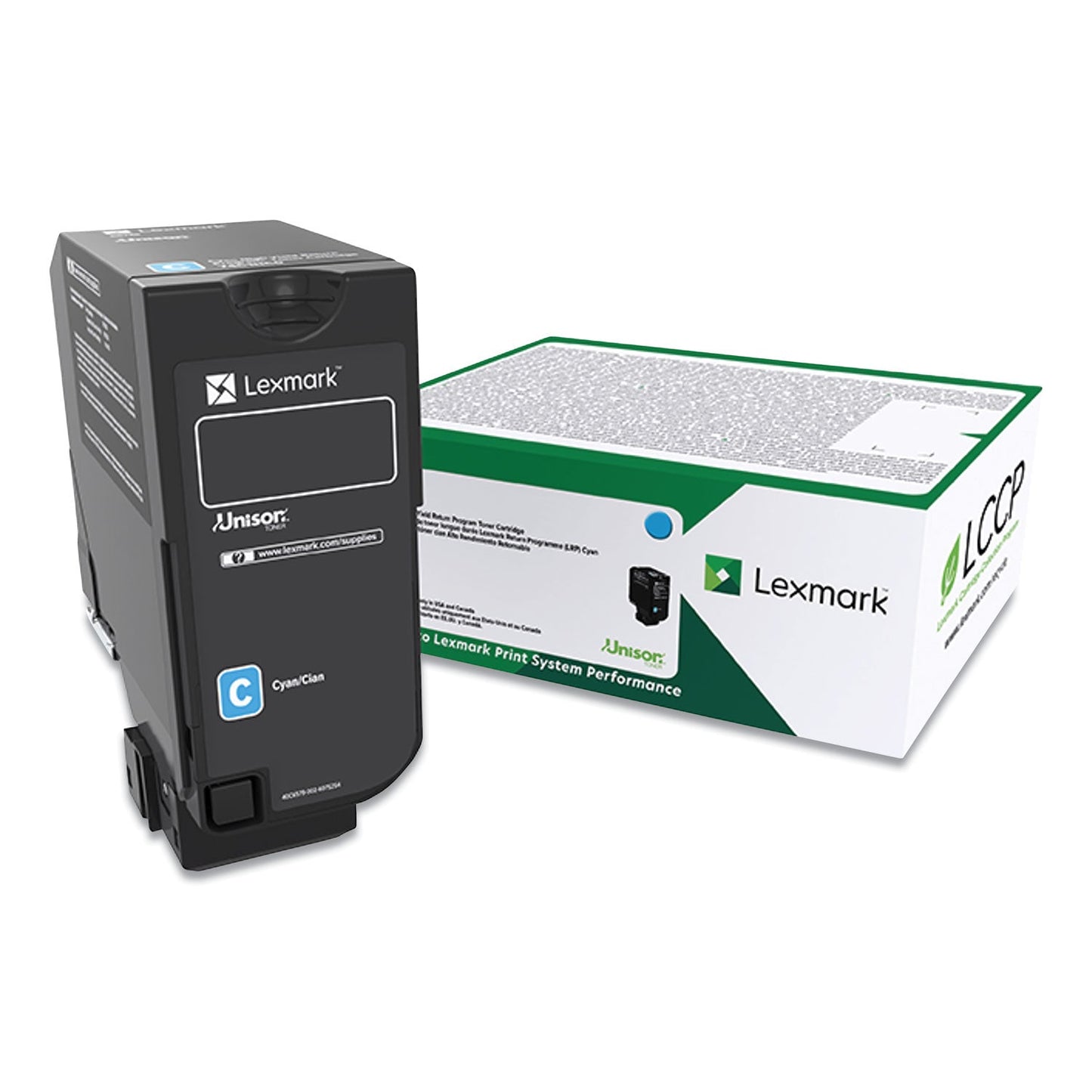 Lexmark 74C00CG Return Program Toner, 3,000 Page-Yield, Cyan