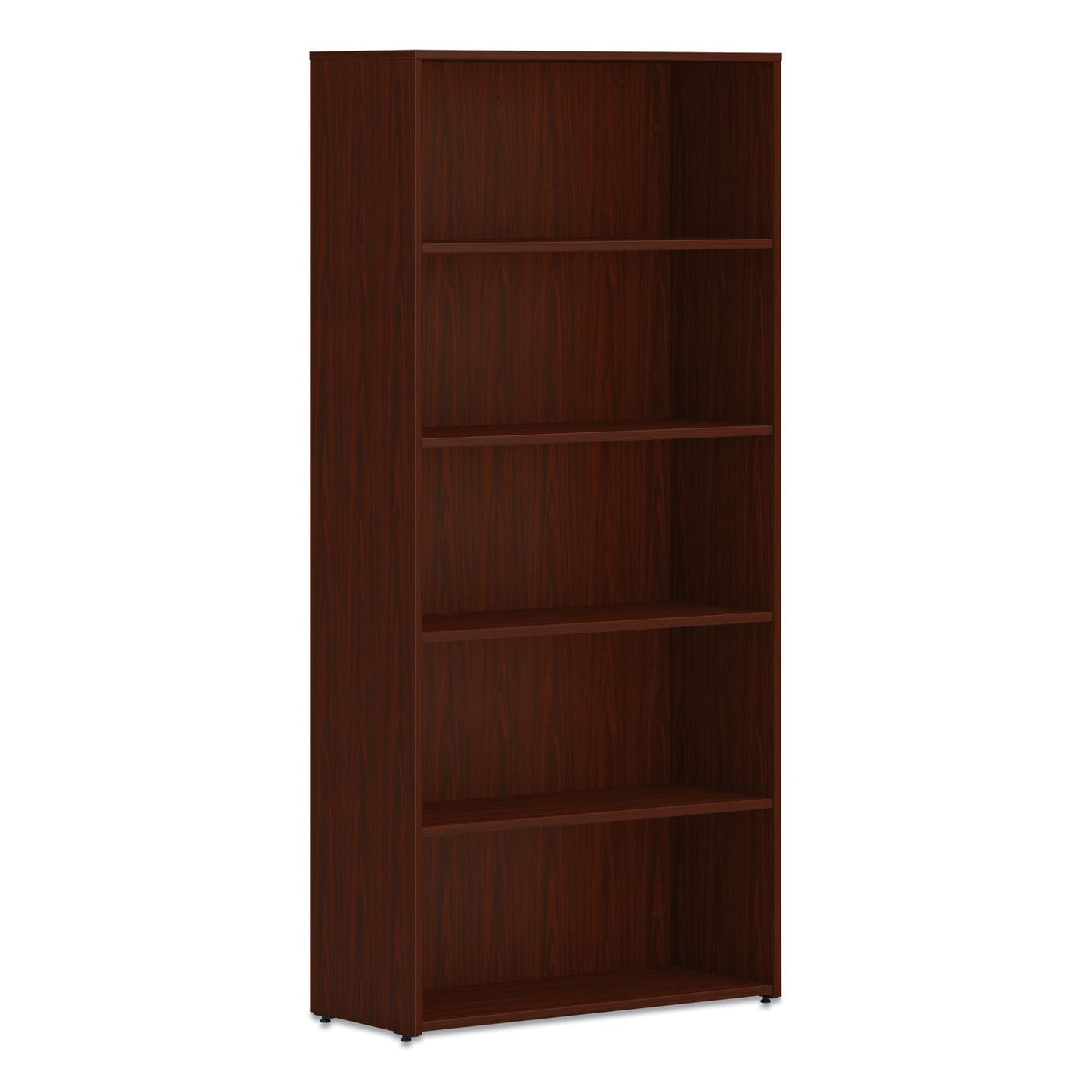 HON Mod Bookcase, Five-Shelf/4 Adjustable, 30w x 13d x 65h, Traditional Mahogany