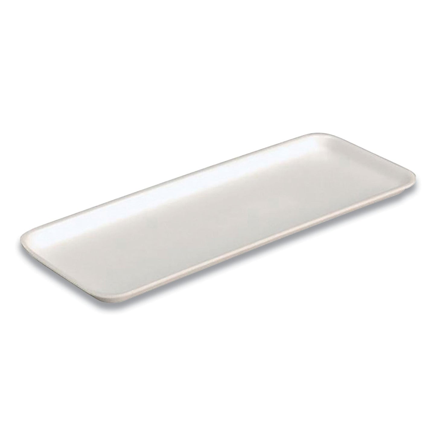 Pactiv Evergreen Supermarket Tray, #10S, 10.9 x 5.9 x 0.7, White, Foam, 500/Carton