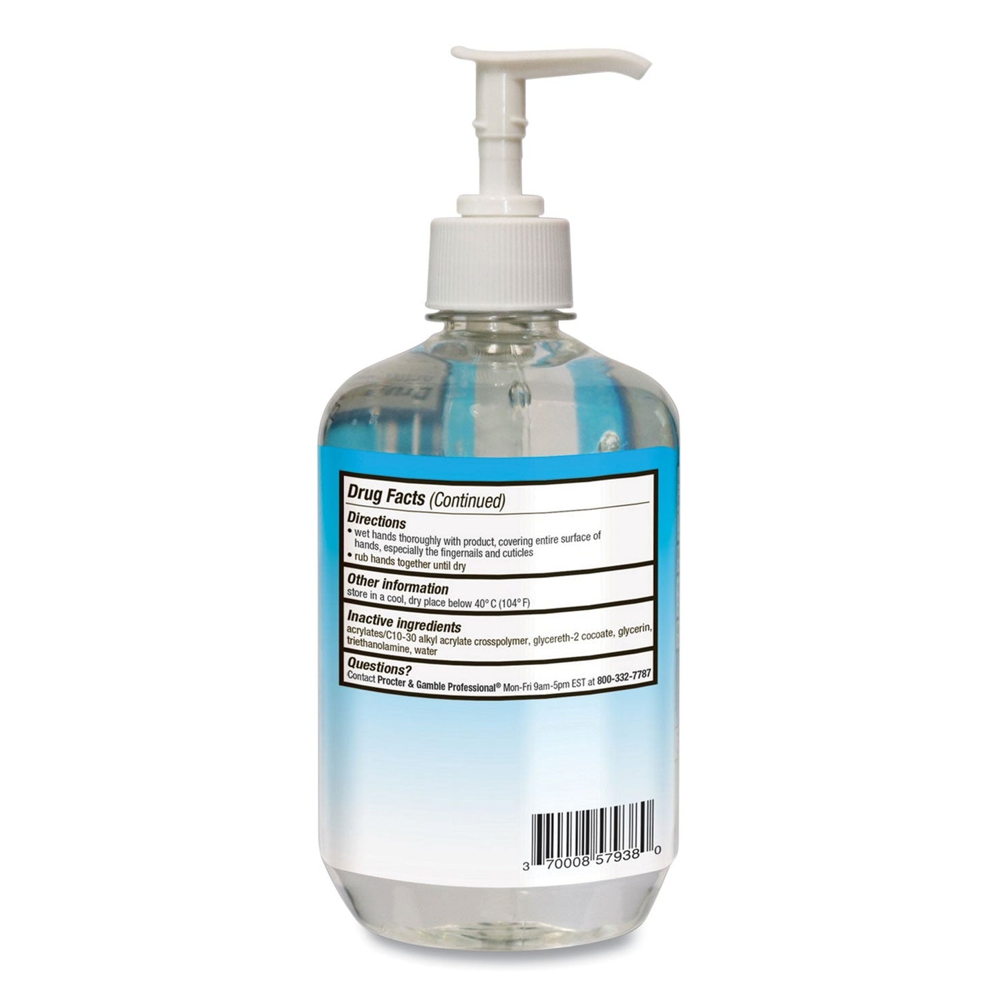 Safeguard Hand Sanitizer Gel, 18 oz Pump Bottle, Fragrance-Free, 12/Carton