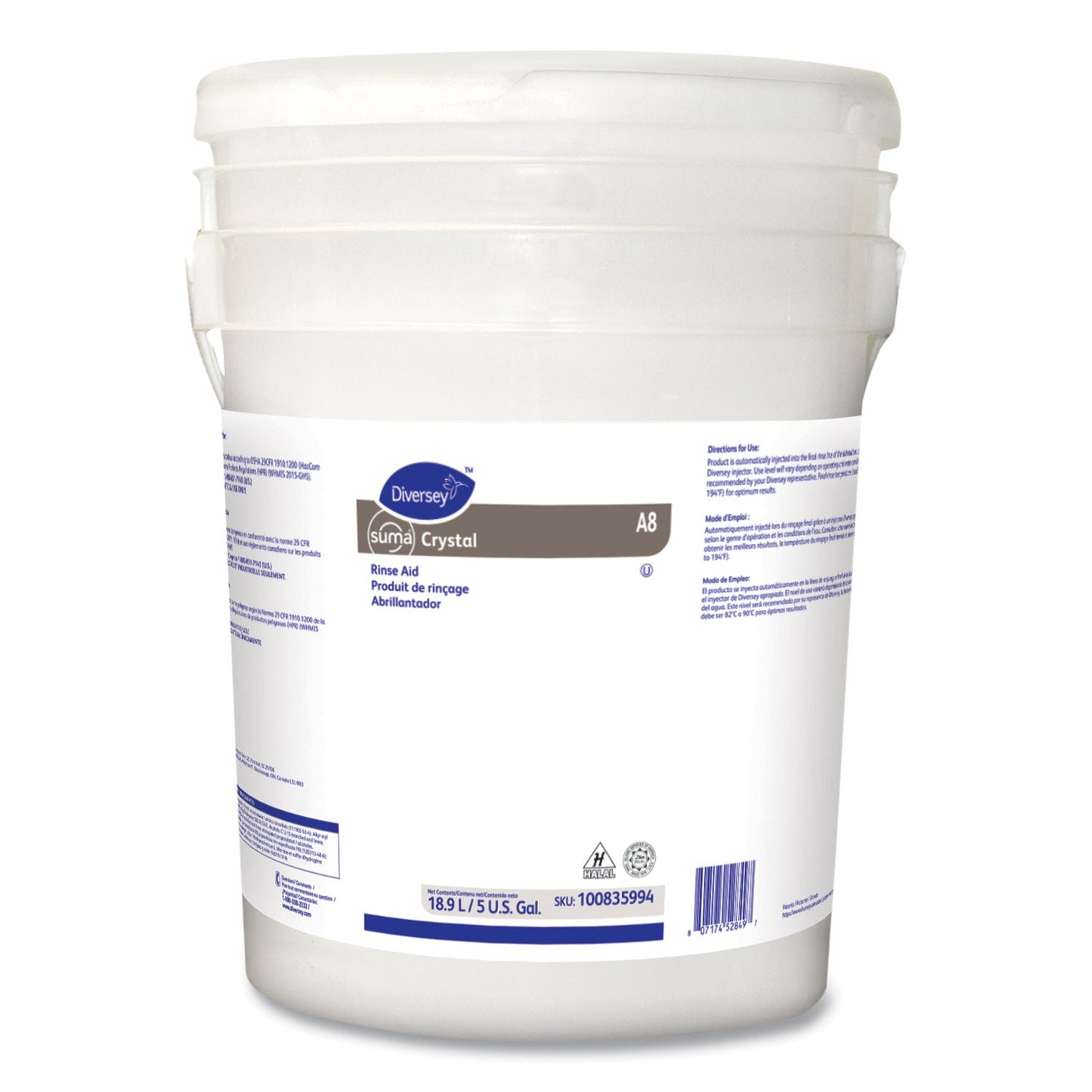 Diversey Suma Crystal A8, Characteristic Scent, 18.9 L Container