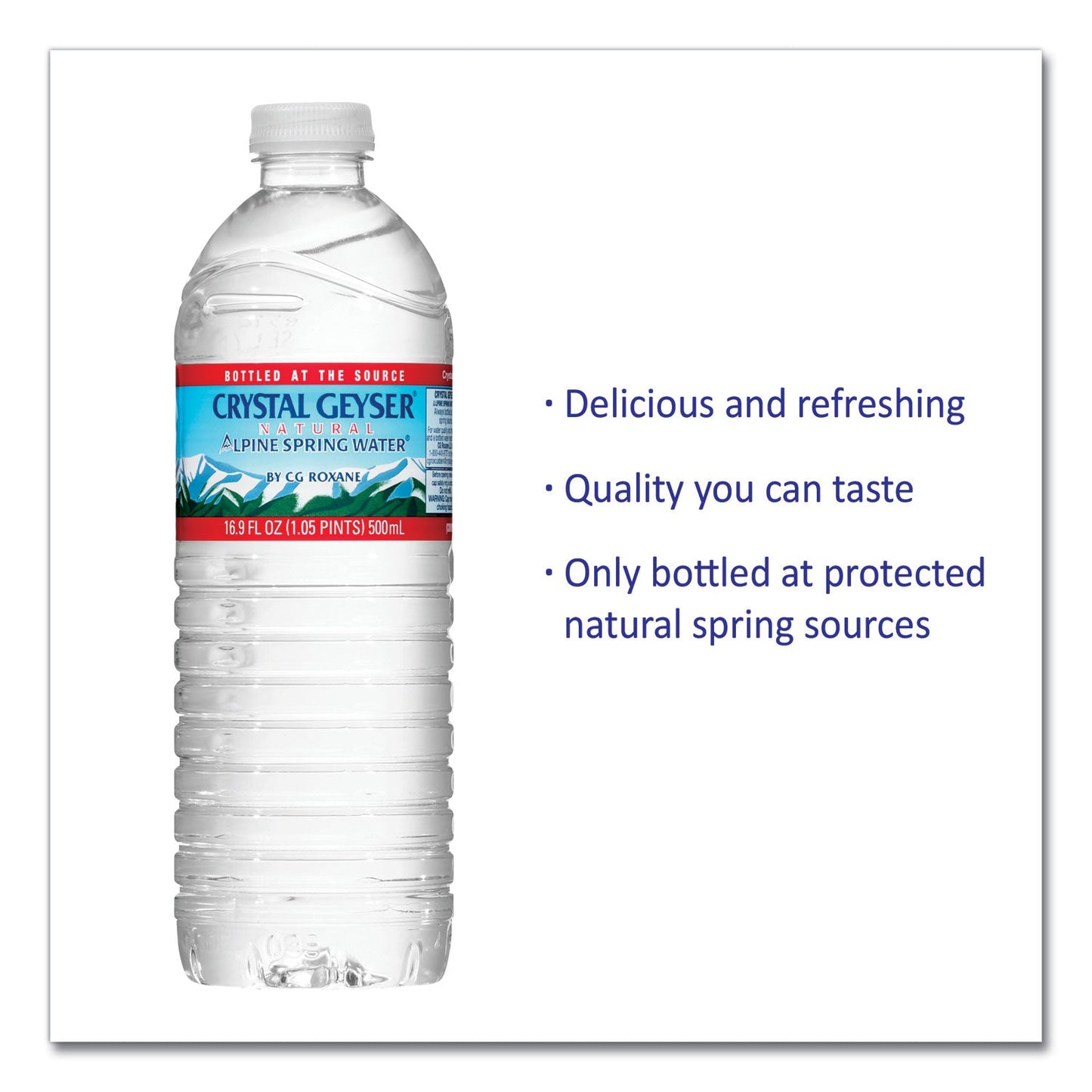Crystal Geyser Alpine Spring Water, 16.9 oz Bottle, 35/Case