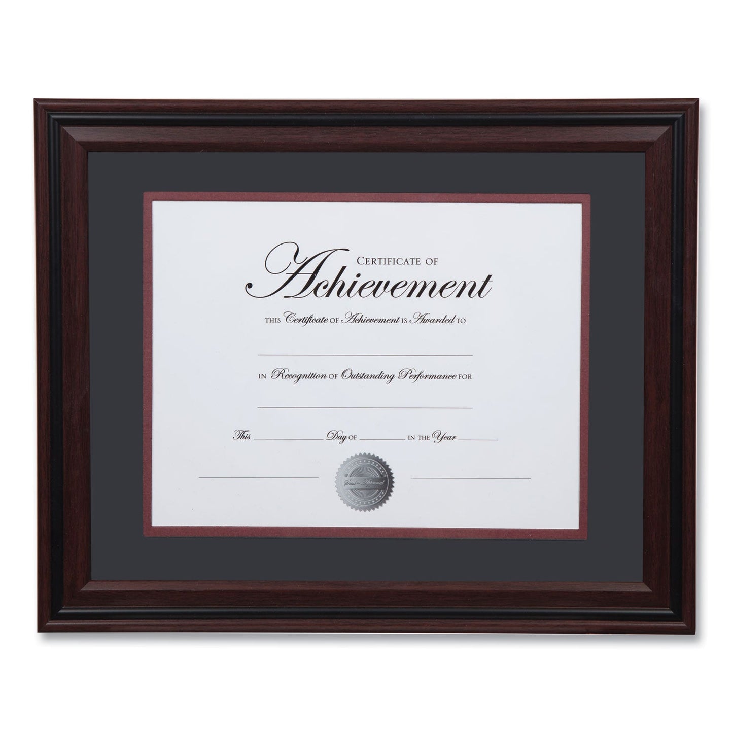 DAX Desk/Wall Photo Frame, Plastic, 11 x 14, 8.5 x 11, Rosewood/Black