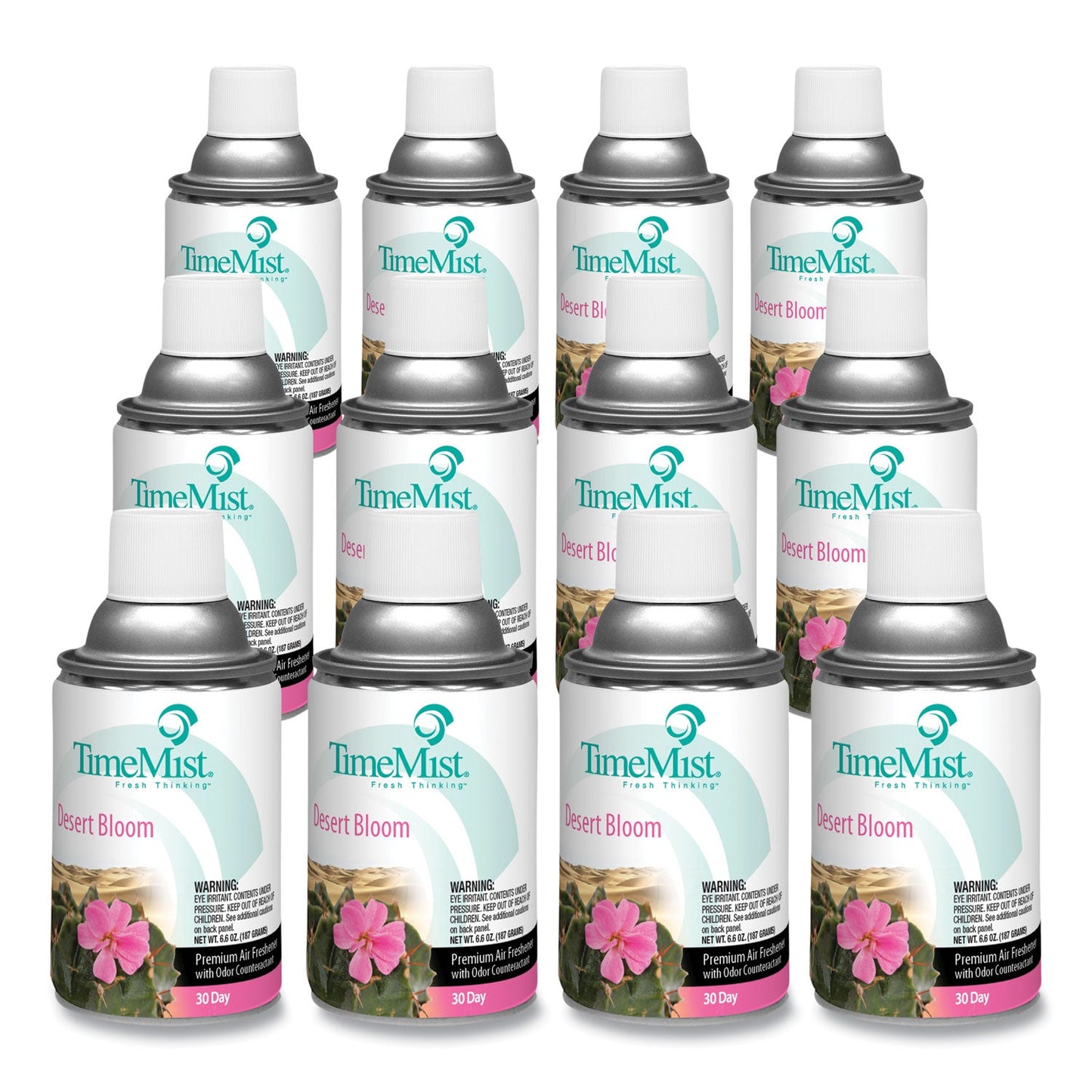 TimeMist Premium Metered Air Freshener Refill, Desert Bloom, 6.6 oz Aerosol Spray, 12/Carton