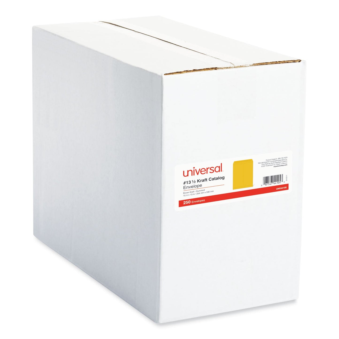 Universal Catalog Envelope, #13 1/2, Square Flap, Gummed Closure, 10 x 13, Brown Kraft, 250/Box