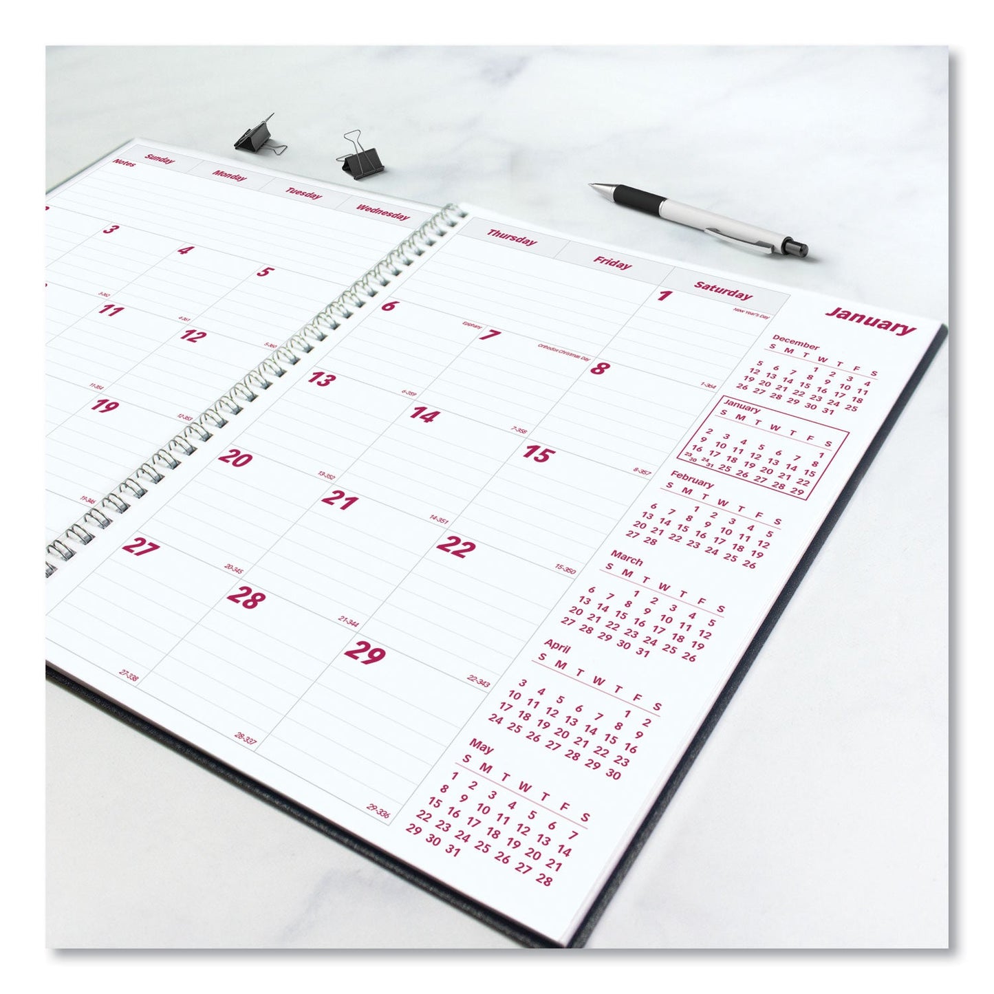 Brownline DuraFlex 14-Month Planner, 11 x 8.5, Black Cover, 14-Month (Dec to Jan): 2022 to 2024
