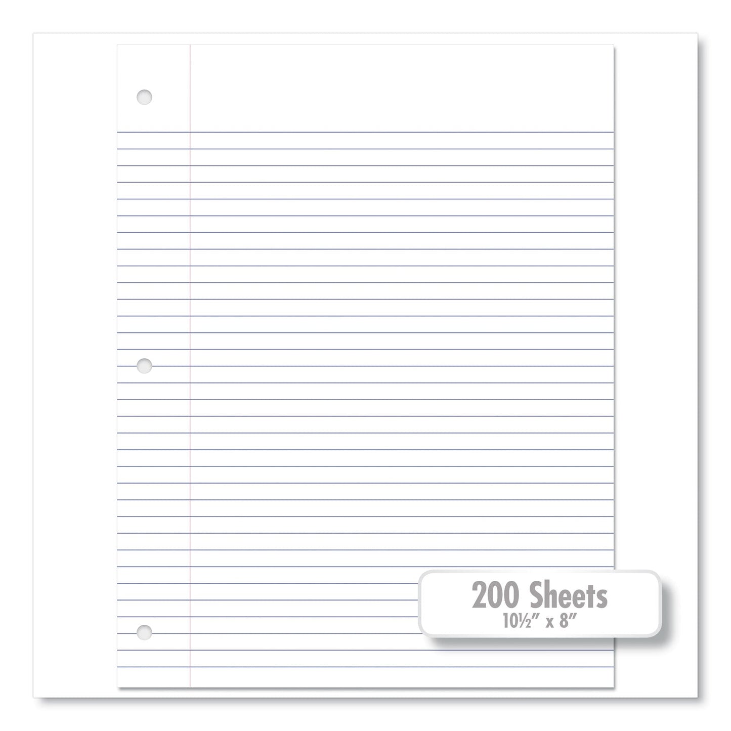 Mead Filler Paper, 3-Hole, 8.5 x 11, College Rule, 200/Pack