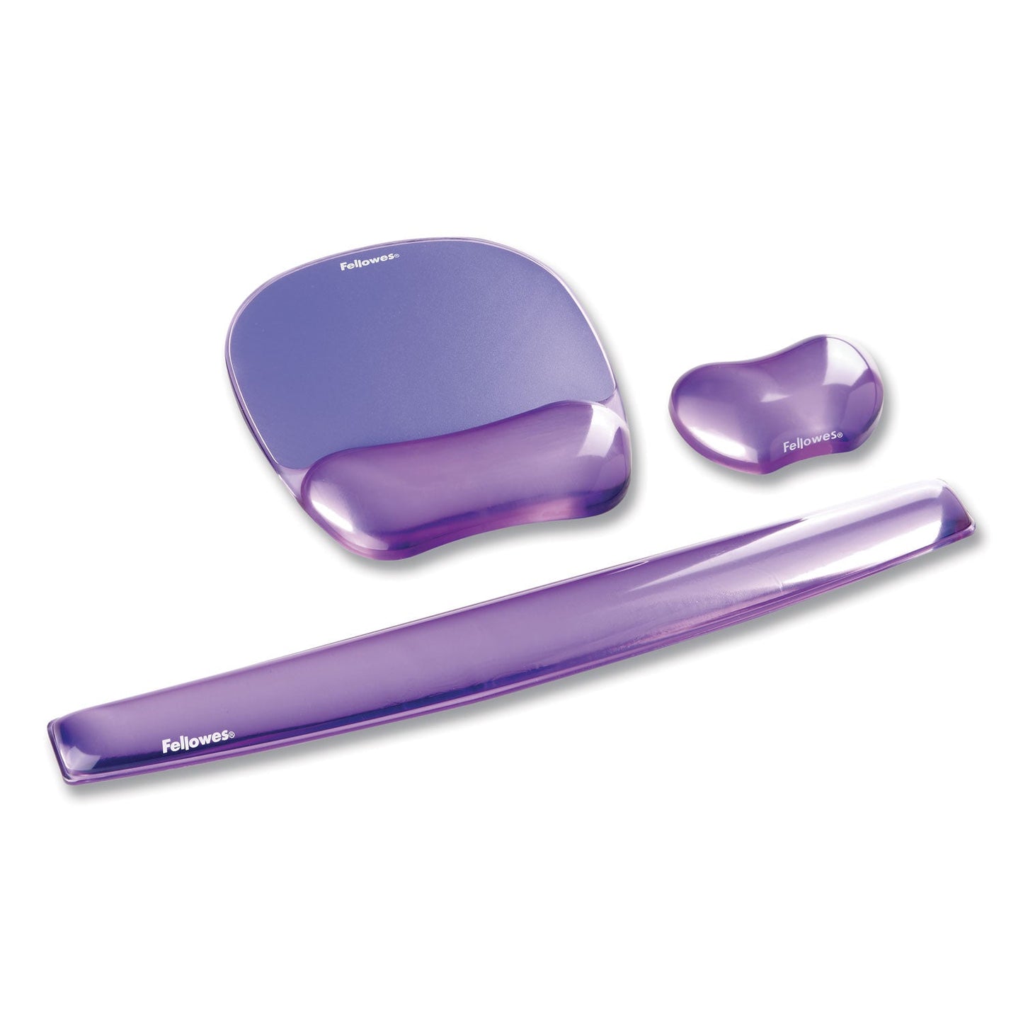 Fellowes Gel Crystals Mouse Pad with Wrist Rest, 7.87 x 9.18, Purple