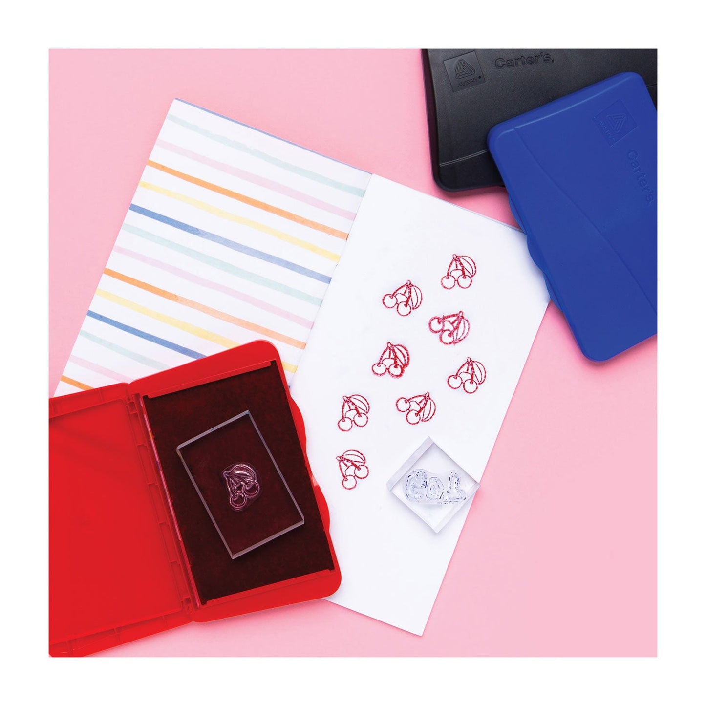 Carter's Pre-Inked Felt Stamp Pad, 4.25" x 2.75", Red