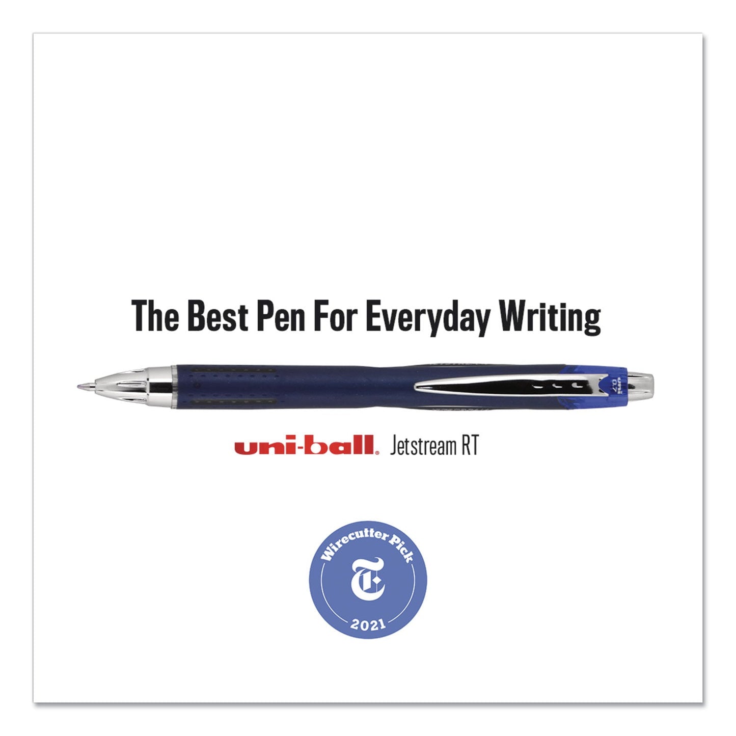 uniball Jetstream Retractable Ballpoint Pen, Bold 1 mm, Red Ink, Black Barrel