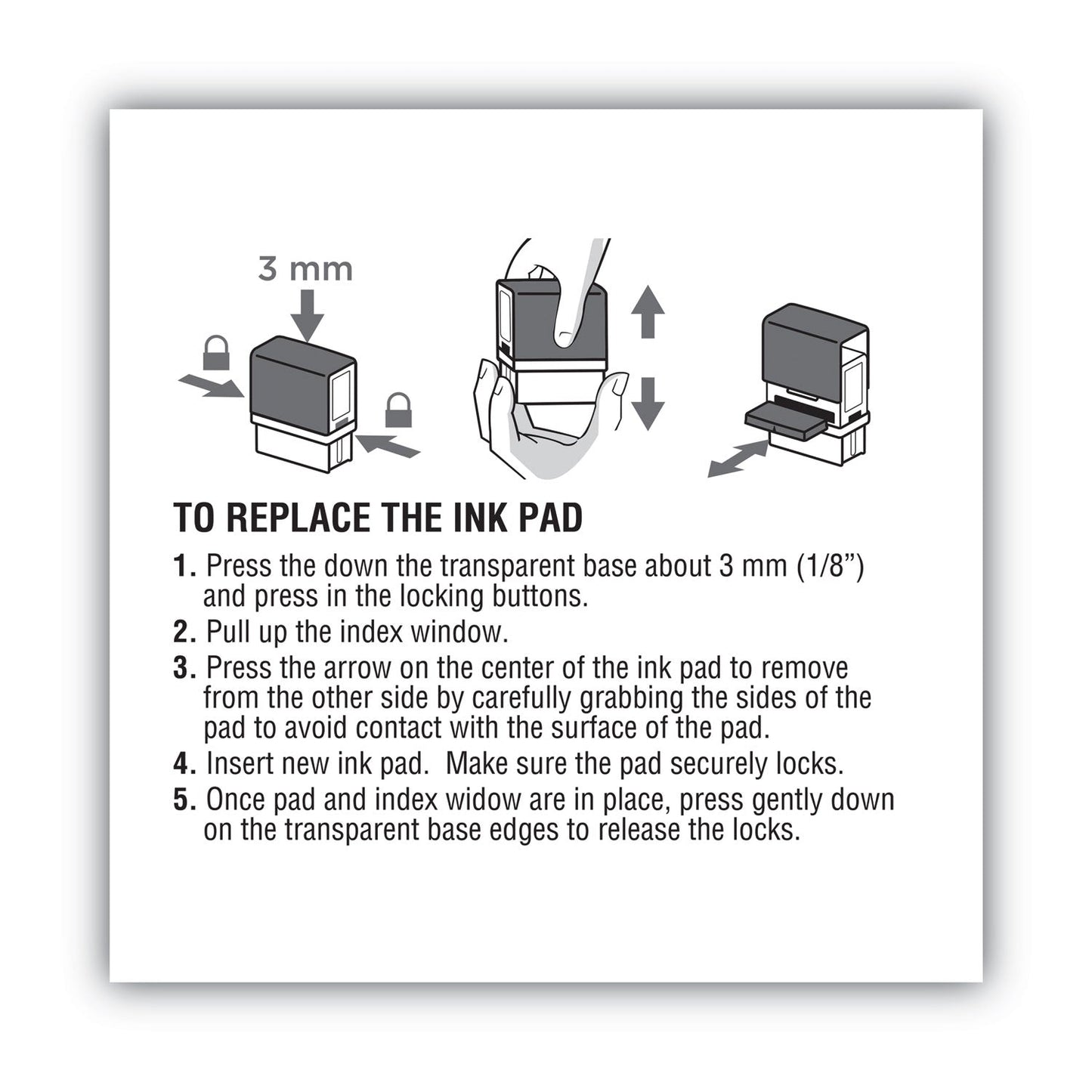 COSCO 2000PLUS Replacement Ink Pad for 2000PLUS 1SI30PGL, 1.94" x 0.25", Black