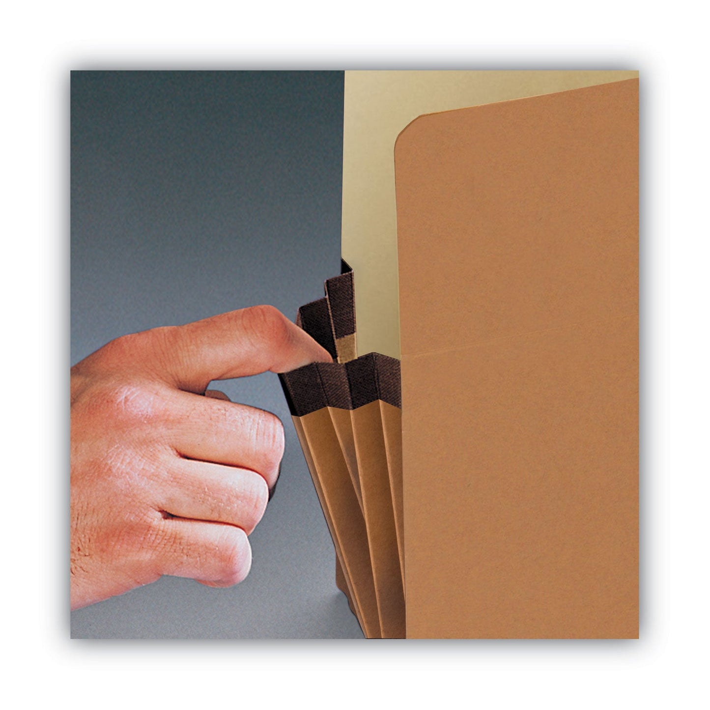 Smead Redrope Drop Front File Pockets, 5.25" Expansion, Legal Size, Redrope, 10/Box