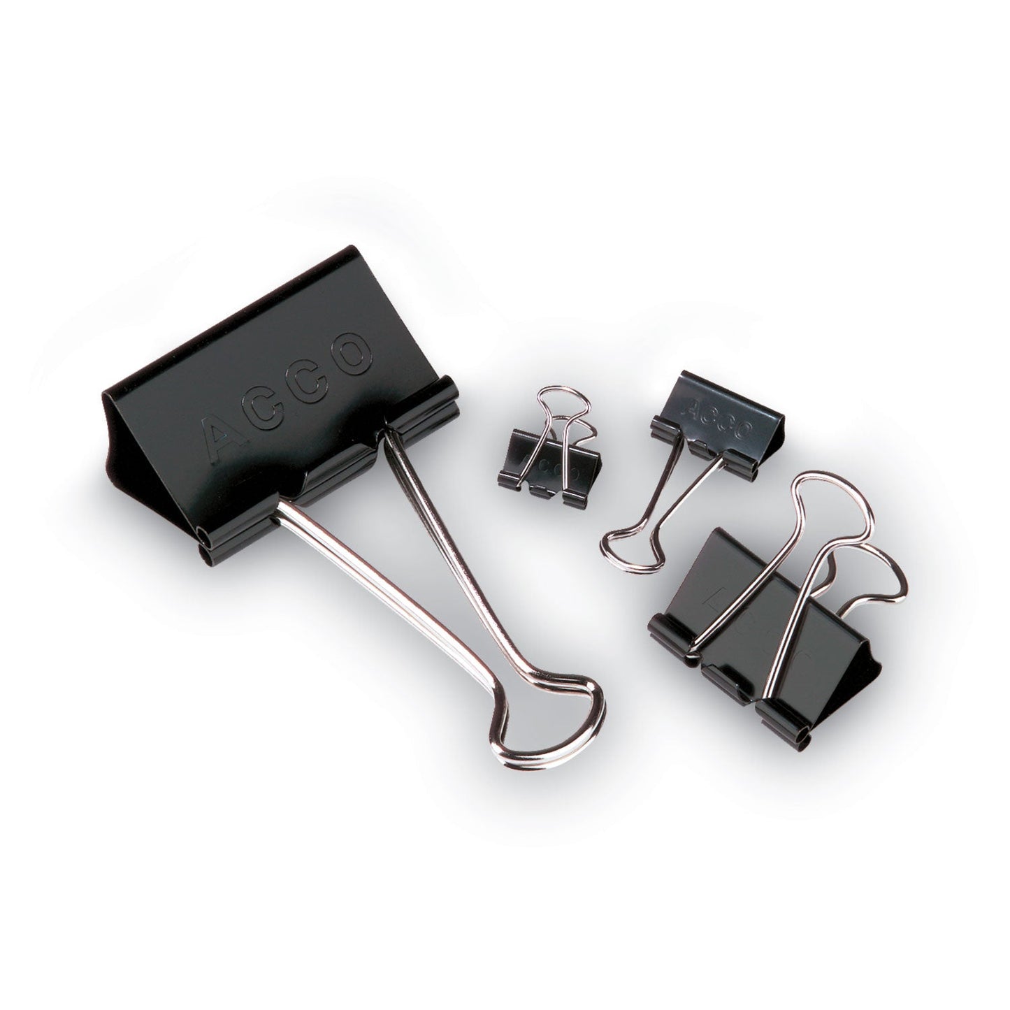 ACCO Binder Clips, Small, Black/Silver, Dozen