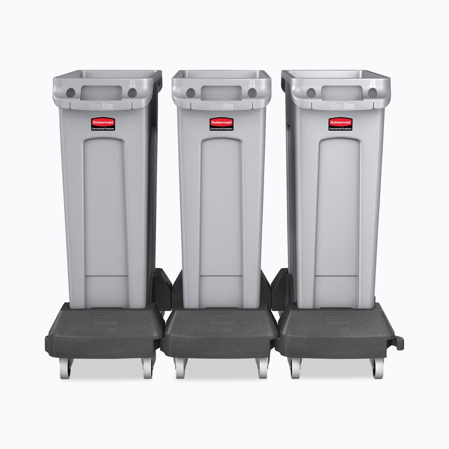 Rubbermaid Slim Jim Resin Trainable Dolly, 120 lb Capacity, 23.86 x 14.71 x 8.36, Black