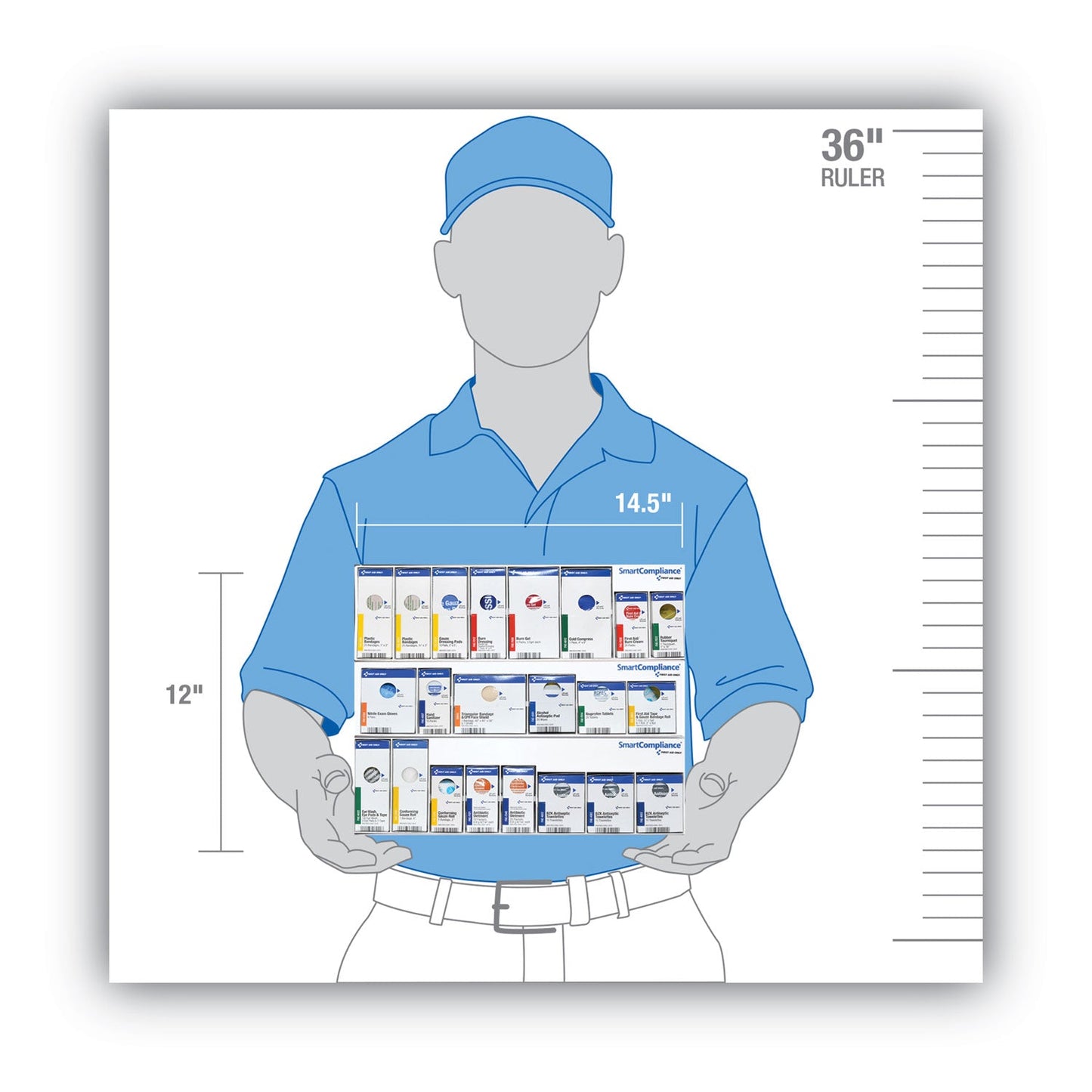 First Aid Only SmartCompliance RetroFit Grids, 260 Pieces, Plastic Case