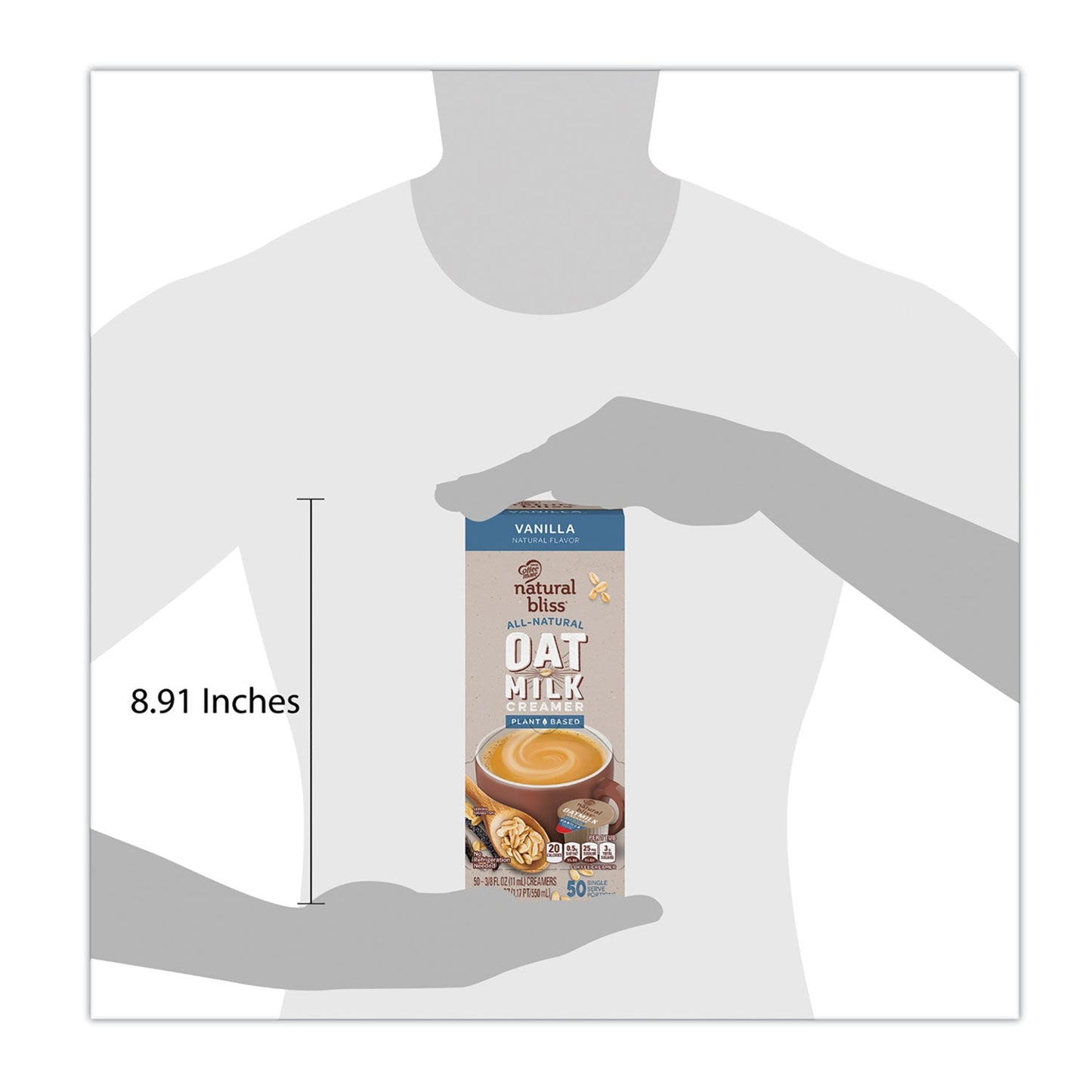 Coffee mate Natural Bliss Dairy Creamers, Vanilla Oatmilk, 0.38 oz, Mini Cups, 50/Box