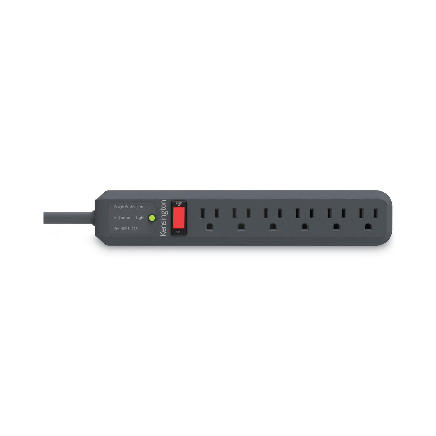 Kensington Guardian Surge Protector, 6 AC Outlets, 15 ft Cord, 540 J, Gray