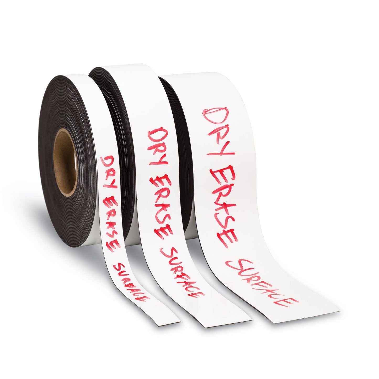 U Brands Dry Erase Magnetic Tape Roll, 3" x 50 ft, White