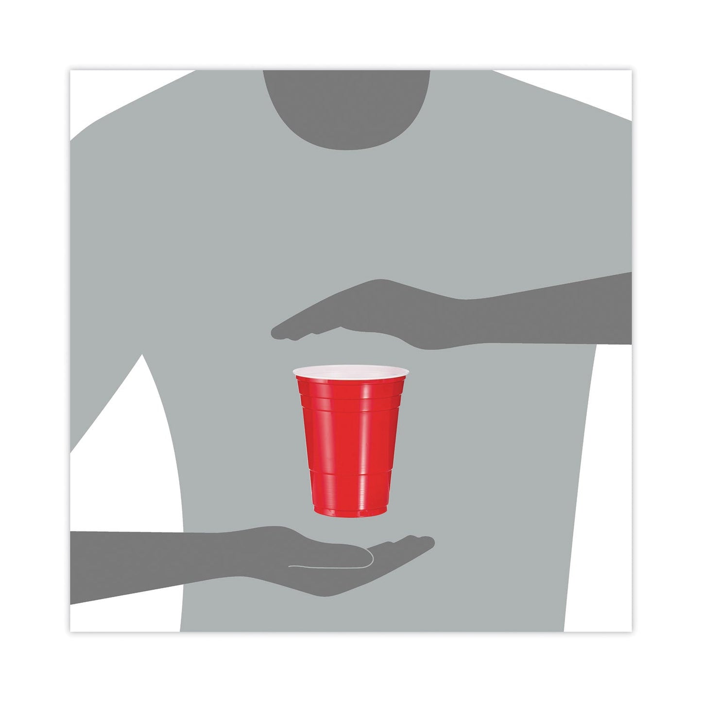 Dart Solo Plastic Party Cold Cups, 16 oz, Red, 50/Bag, 20 Bags/Carton