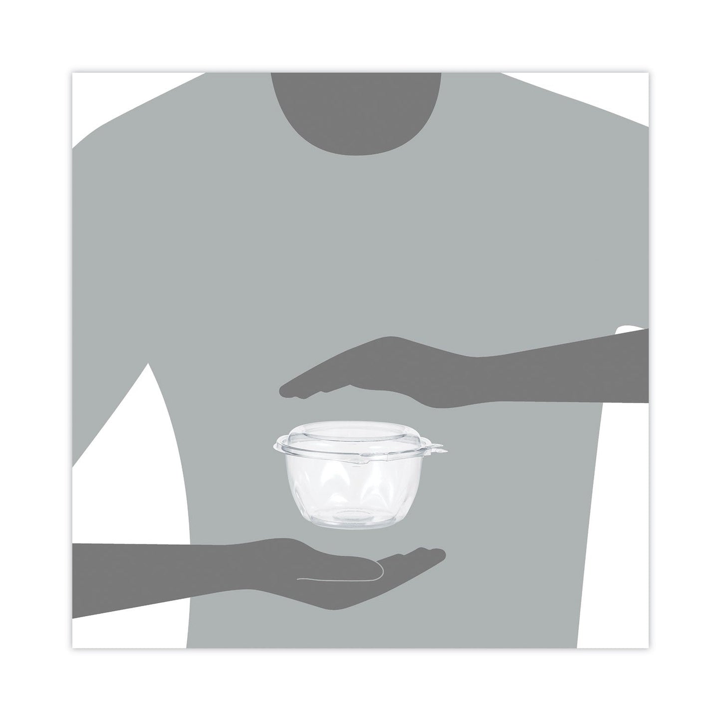 Dart Tamper-Resistant, Tamper-Evident Bowls with Dome Lid, 16 oz, 5.5" Diameter x 3.1"h, Clear, Plastic, 240/Carton